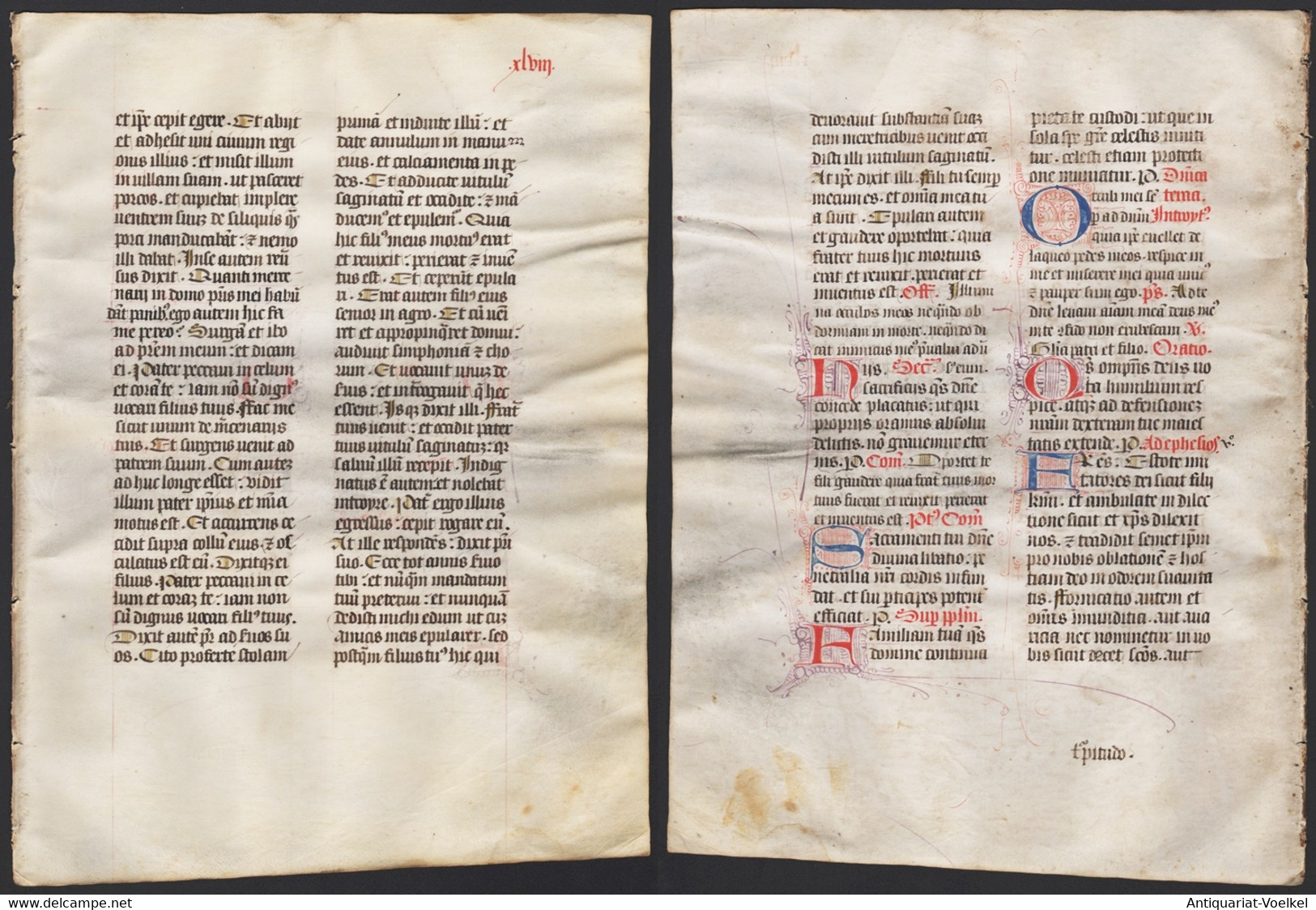 Missal Missale Manuscript Manuscrit Handschrift - (Blatt / Leaf XLVIII) - Teatro & Sceneggiatura