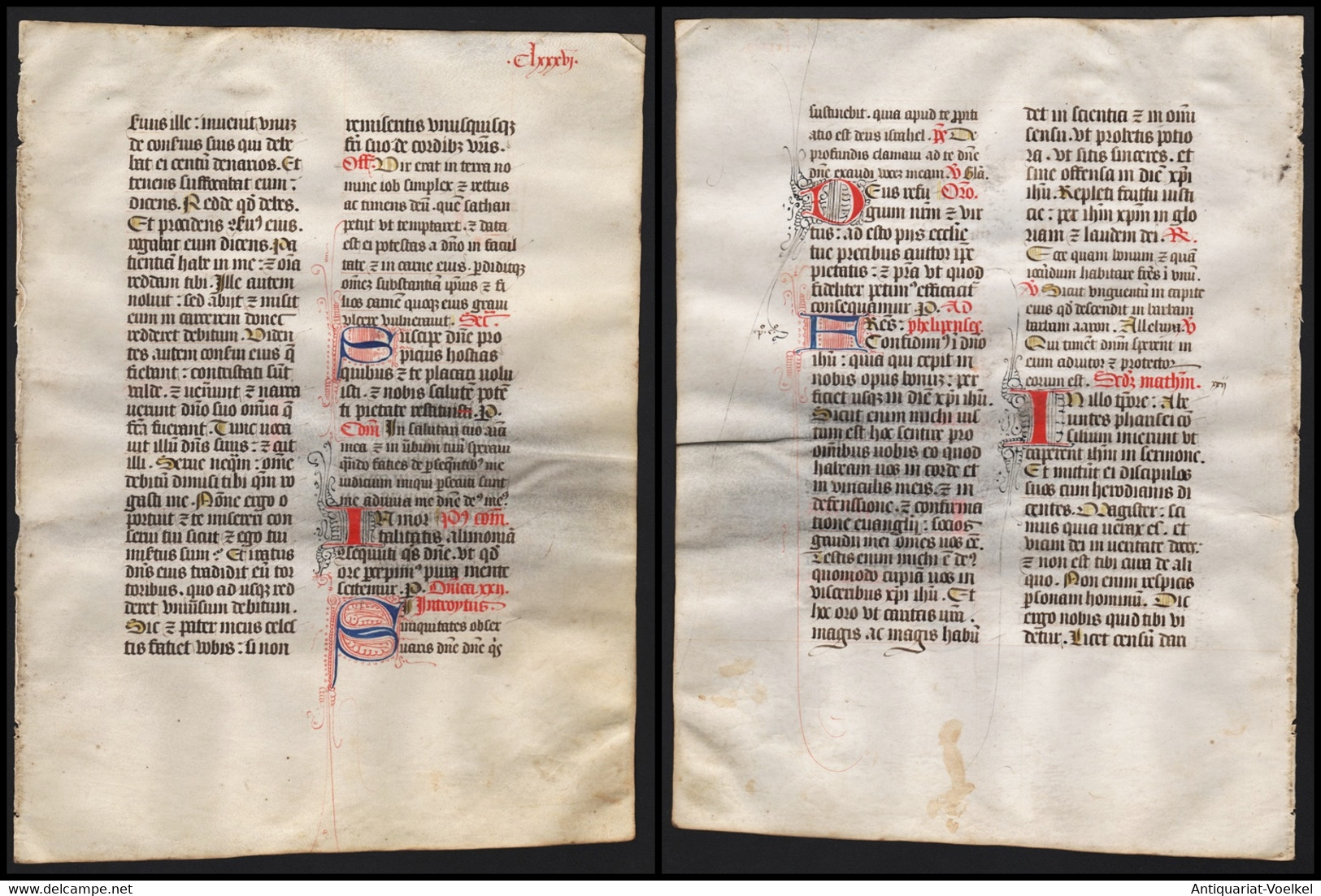 Missal Missale Manuscript Manuscrit Handschrift - (Blatt / Leaf CLXXXVI) - Theater & Scripts