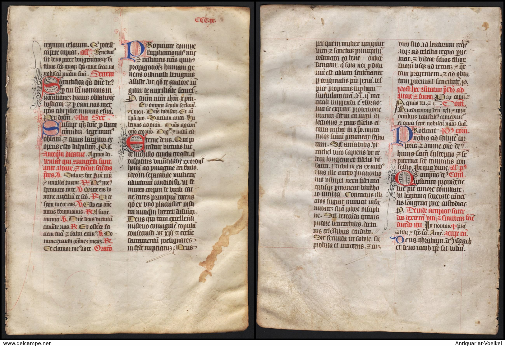 Missal Missale Manuscript Manuscrit Handschrift - (Blatt / Leaf CCCIX) - Teatro & Sceneggiatura