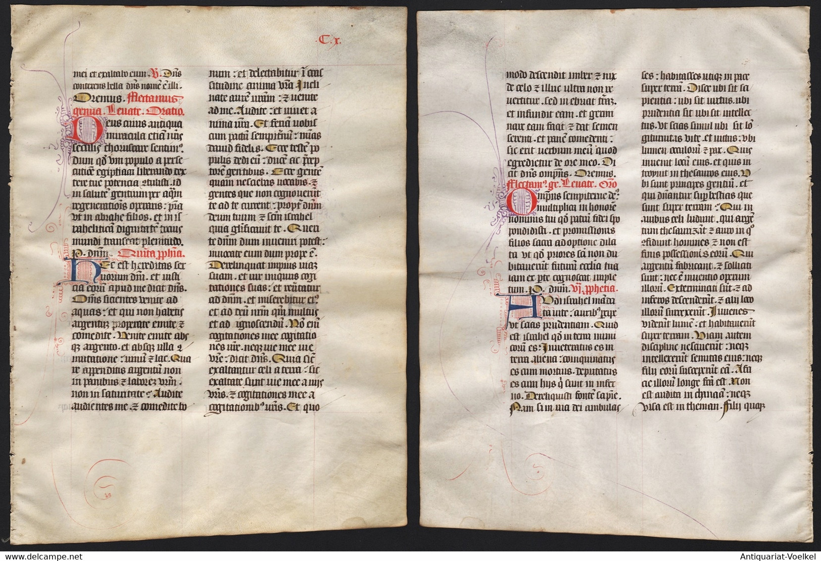 Missal Missale Manuscript Manuscrit Handschrift - (Blatt / Leaf CX) - Teatro & Sceneggiatura