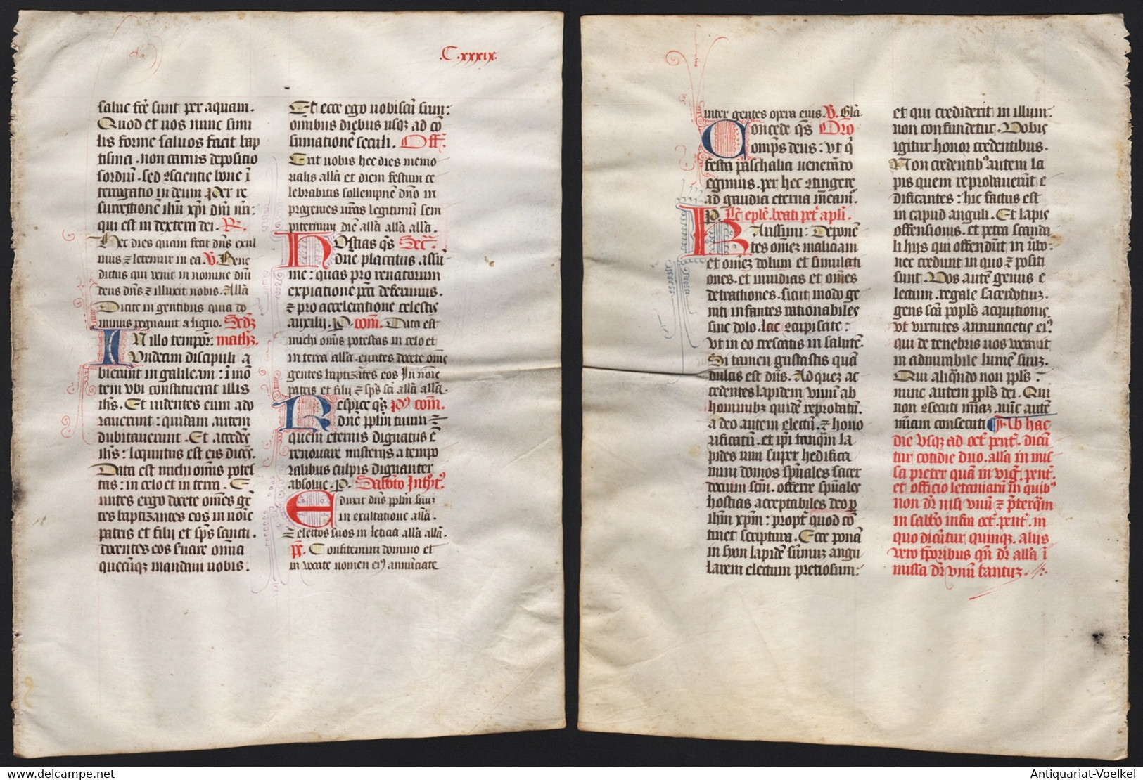Missal Missale Manuscript Manuscrit Handschrift - (Blatt / Leaf CXXXIX) - Théâtre & Scripts