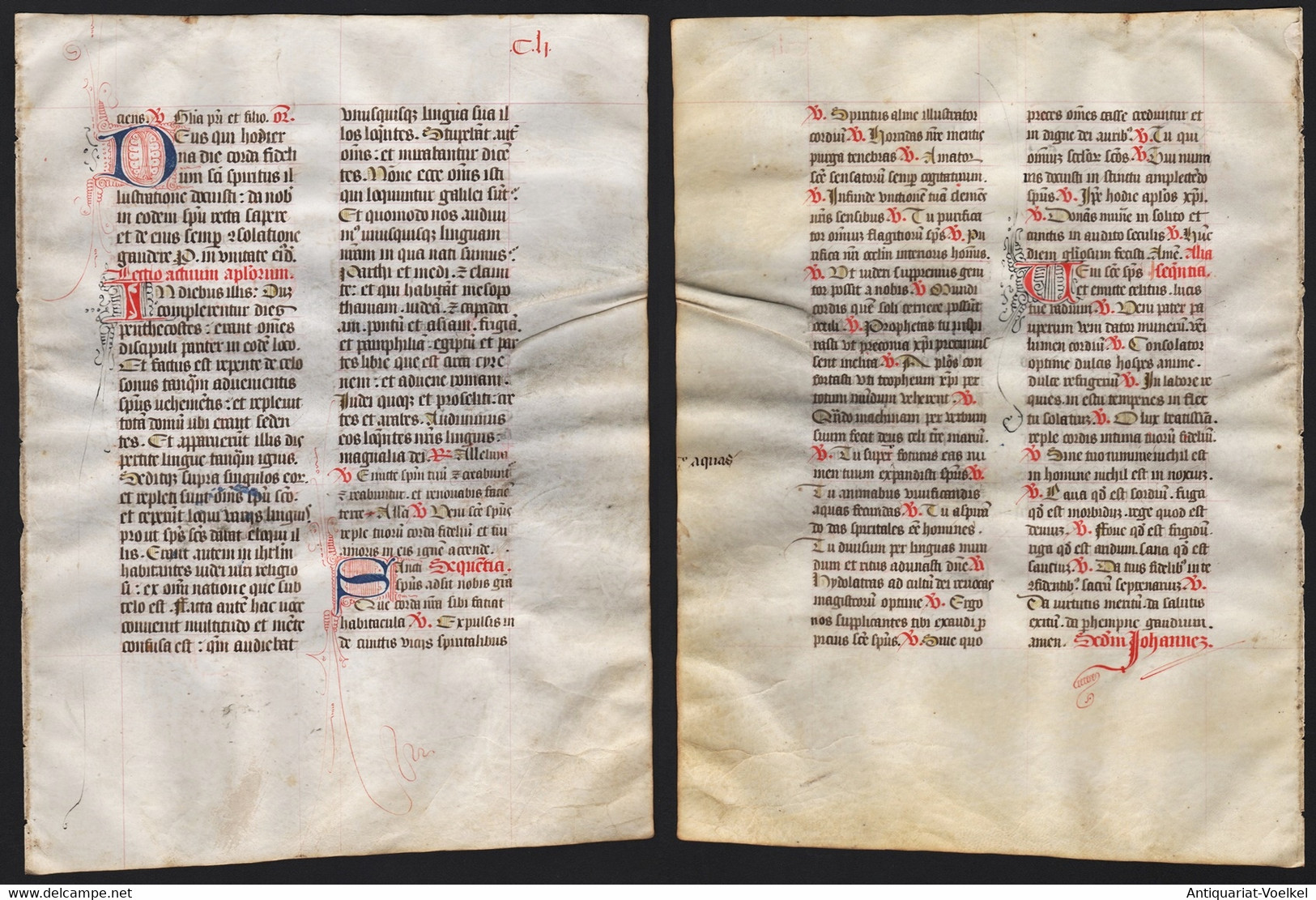 Missal Missale Manuscript Manuscrit Handschrift - (Blatt / Leaf CLI) - Theatre & Scripts