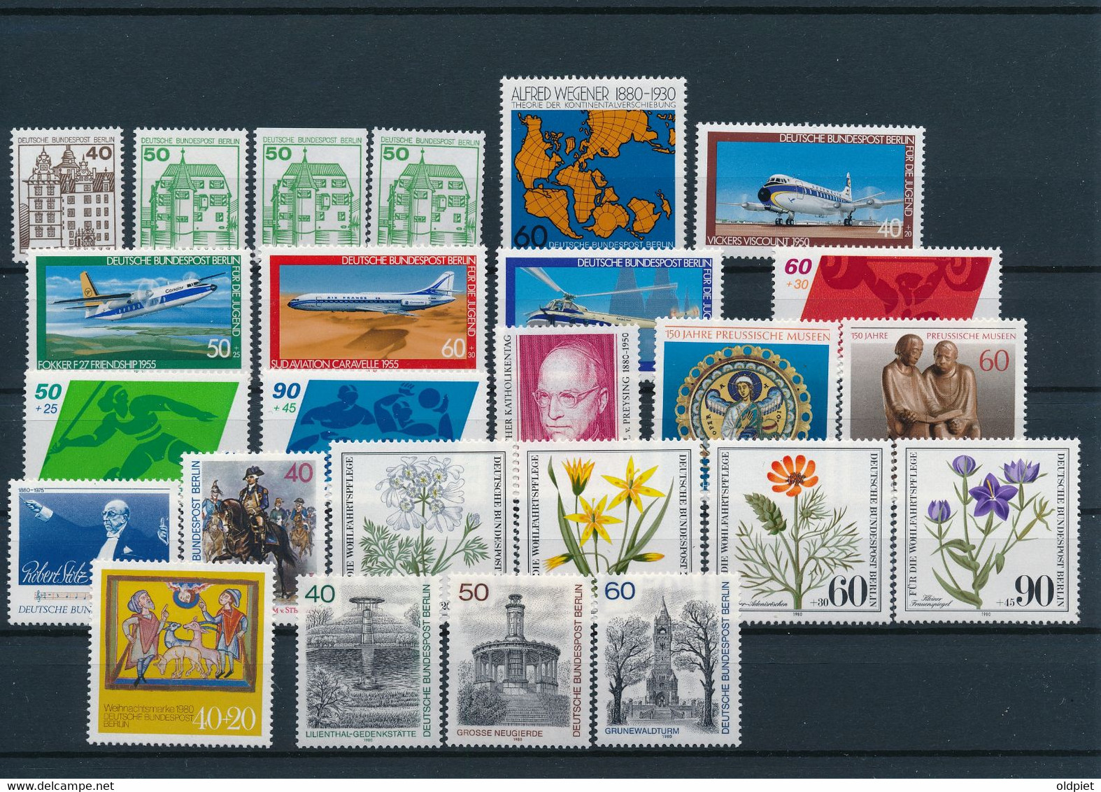 GERMANY Berlin West Jahrgang 1980 Stamps Year Set ** MNH Postfrisch - Complete Komplett Michel 614-636 Mit 615 A, C U. D - Neufs