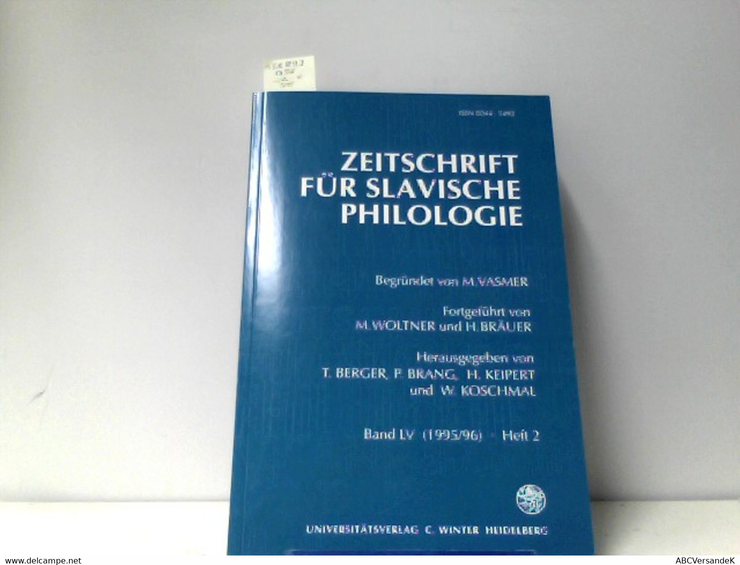 Zeitschrift Für Slavische Philologie, Band LV, Heft 2 - Filosofie