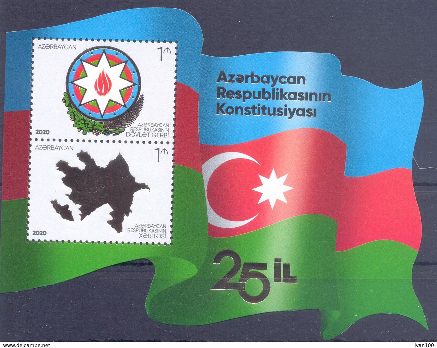 2020. Azerbaijan,  25y Of Constitution, S/s, Mint/** - Azerbaïjan