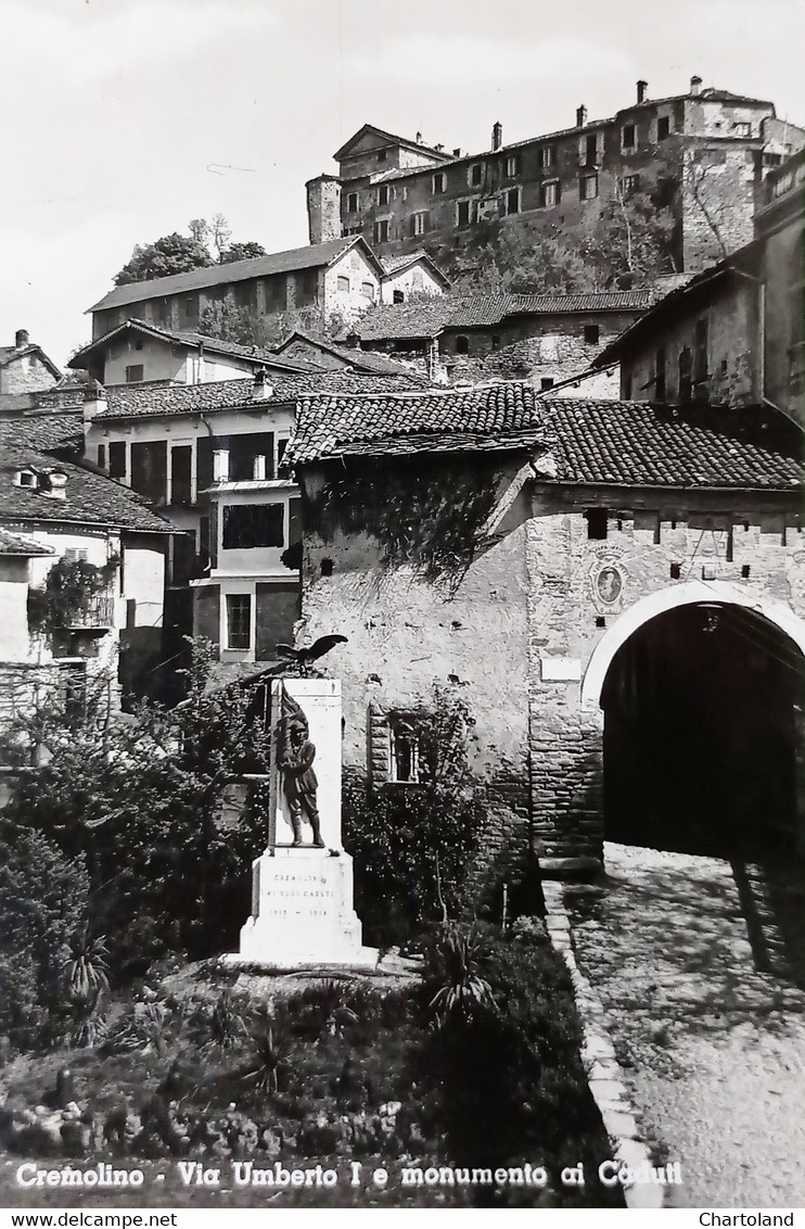 Cartolina - Cremolino - Via Umberto I E Monumento Ai Caduti - 1961 - Alessandria