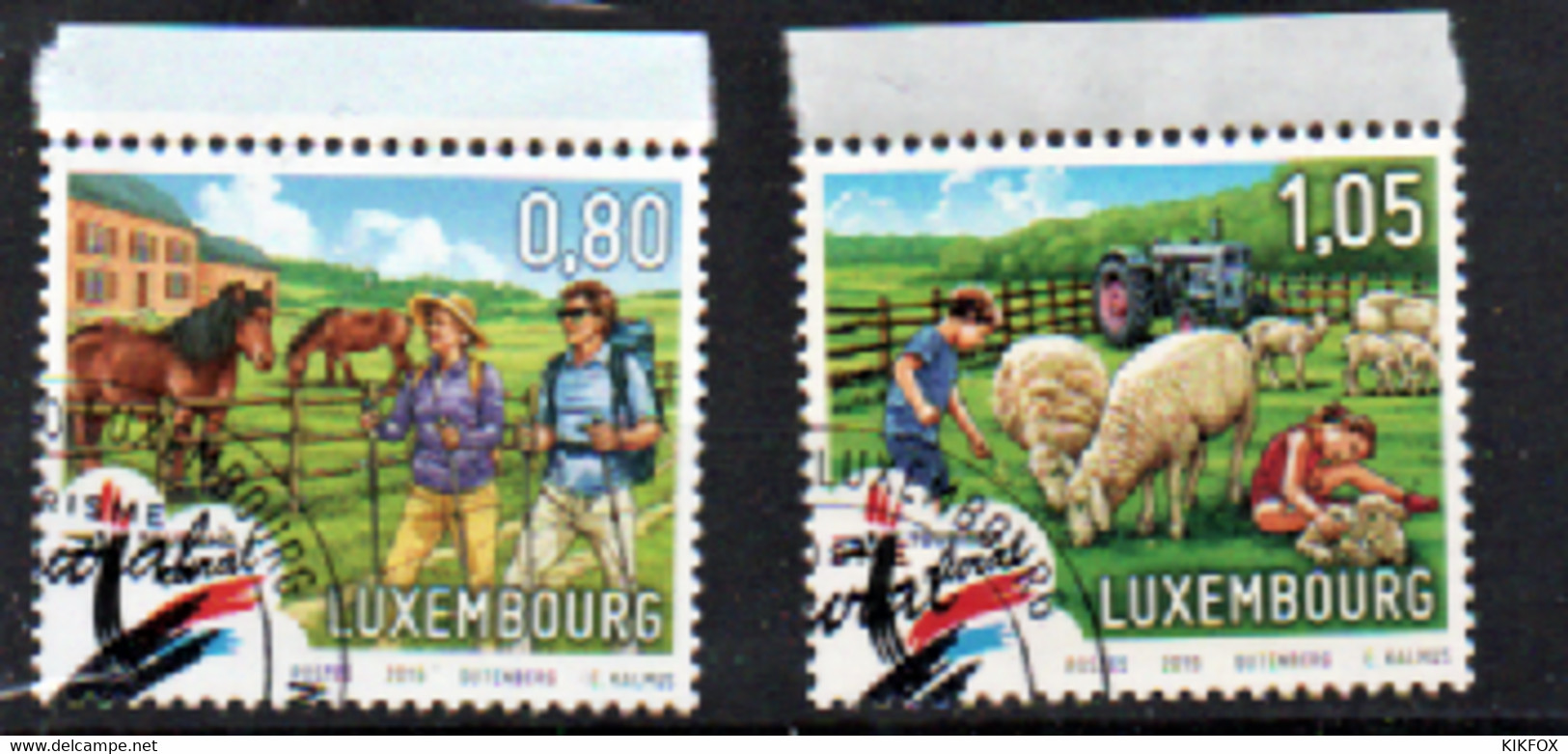 Luxembourg , LUXEMBOURG, 2019,  MI NR 2203-2204,  SATZ ,SERIE, URLAUB AUF DEM LANDE , ESST GESTEMPELT, OBLITERE - Oblitérés