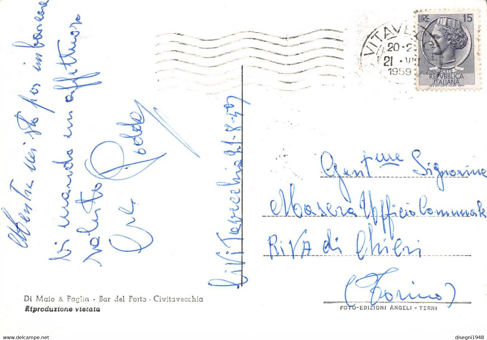 011074 "CIVITAVECCHIA - MOTONAVE ARBOREA PER LA SARDEGNA"    CART SPED 1949 - Civitavecchia