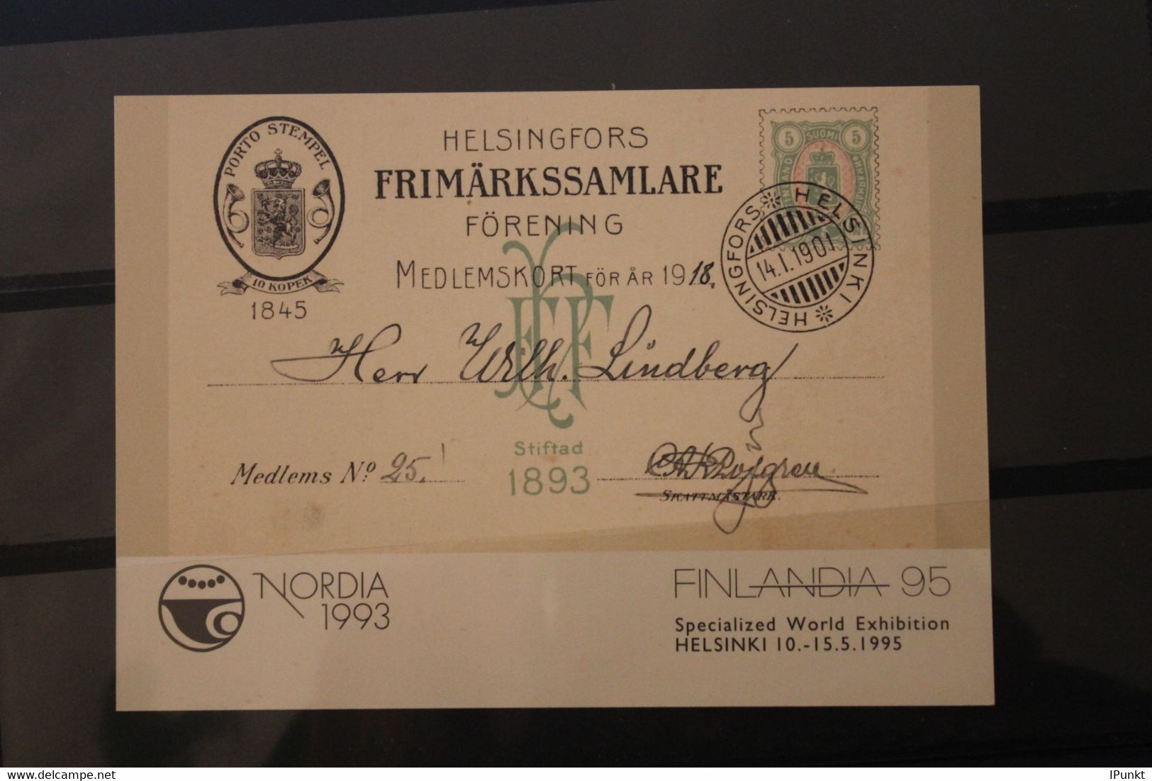 Finnland 1993, Ausstellungskarte NORDIA 1993, Mit Hologramm, Karte 1, MNH - Hologramme