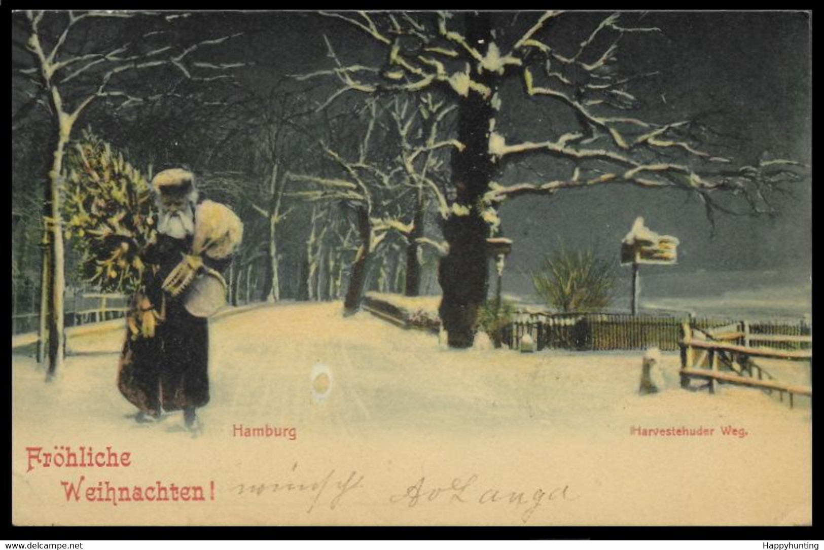 1904 AK FRÖHLICHE WEIHNACHTEN – HARVERSTHUDER WEG HAMBURG – Nach SINGAPORE - Eimsbüttel