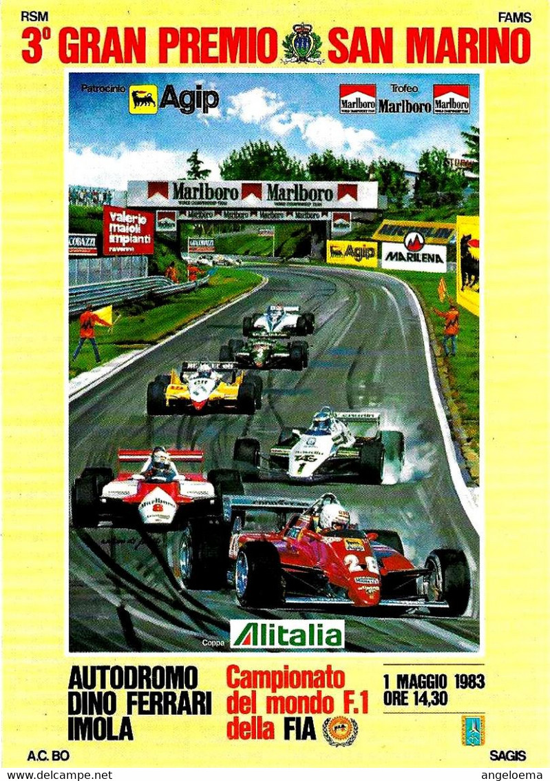 SAN MARINO - 1983 3° GP Formula 1 Di San Marino All'autodromo Dino Ferrari Di Imola Su Cartolina Speciale - 5711 - Storia Postale