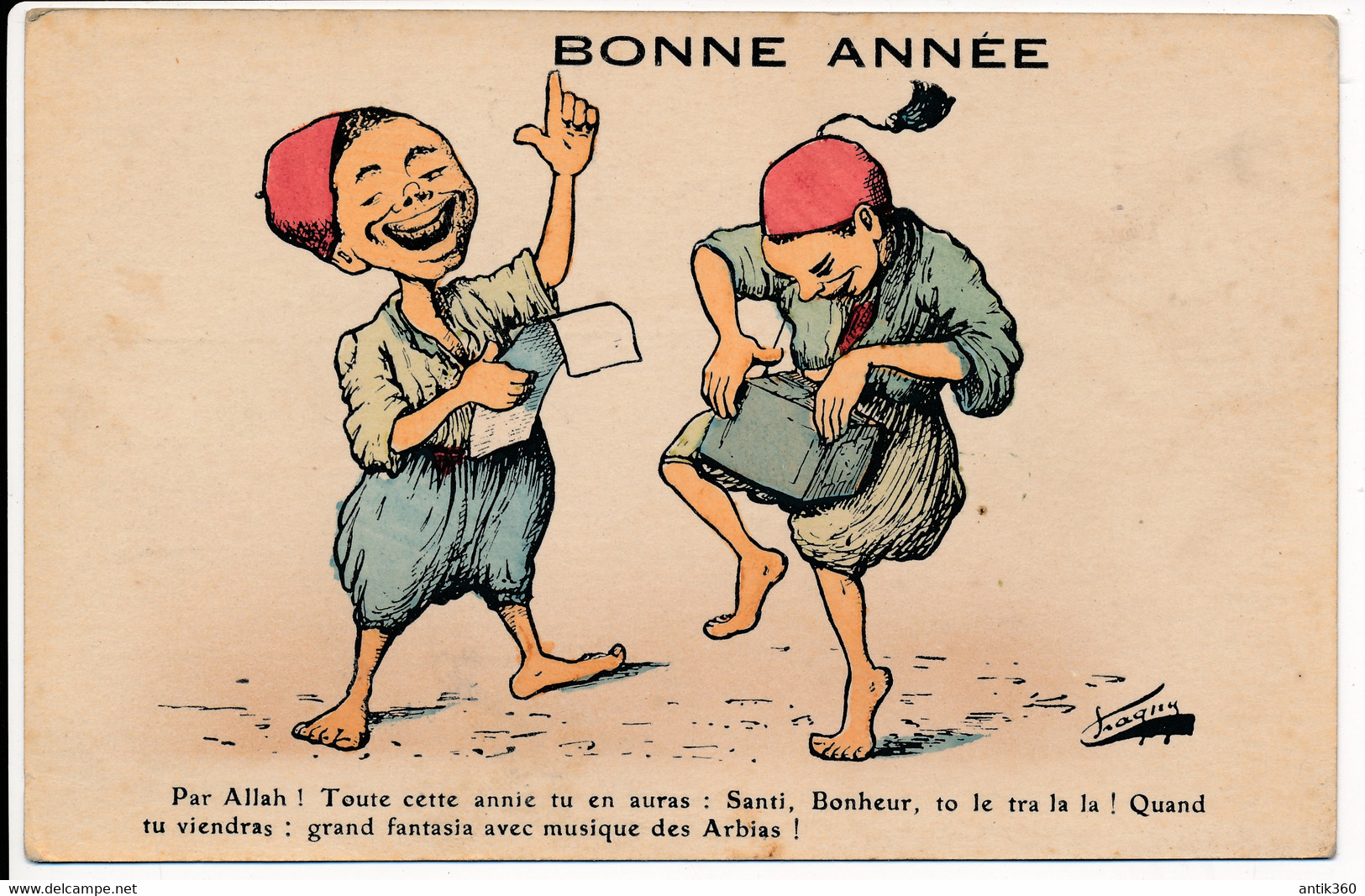 CPA ALGERIE Illustrateur Chagny - Humour - Bonne Année - Par Allah ! Toute Cette Année Tu En Auras Santi Bonheur... - Otros & Sin Clasificación