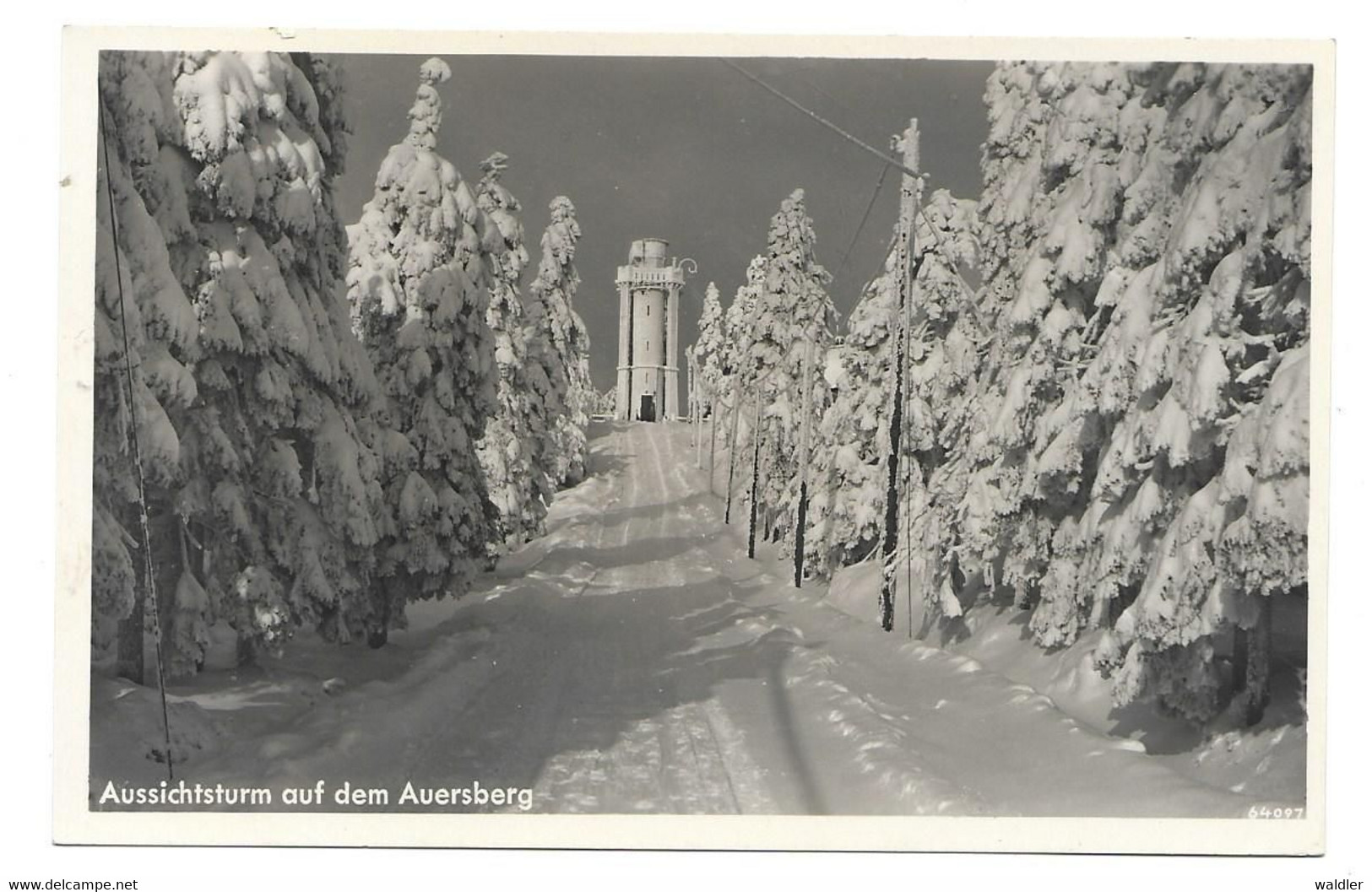 9401  WILDENTHAL, AUFFAHRTSSTRASSE ZUM AUERSBERG 1938 --  LANDPOSTSTEMPEL JOHANNGEORGENSTADT - Schneeberg