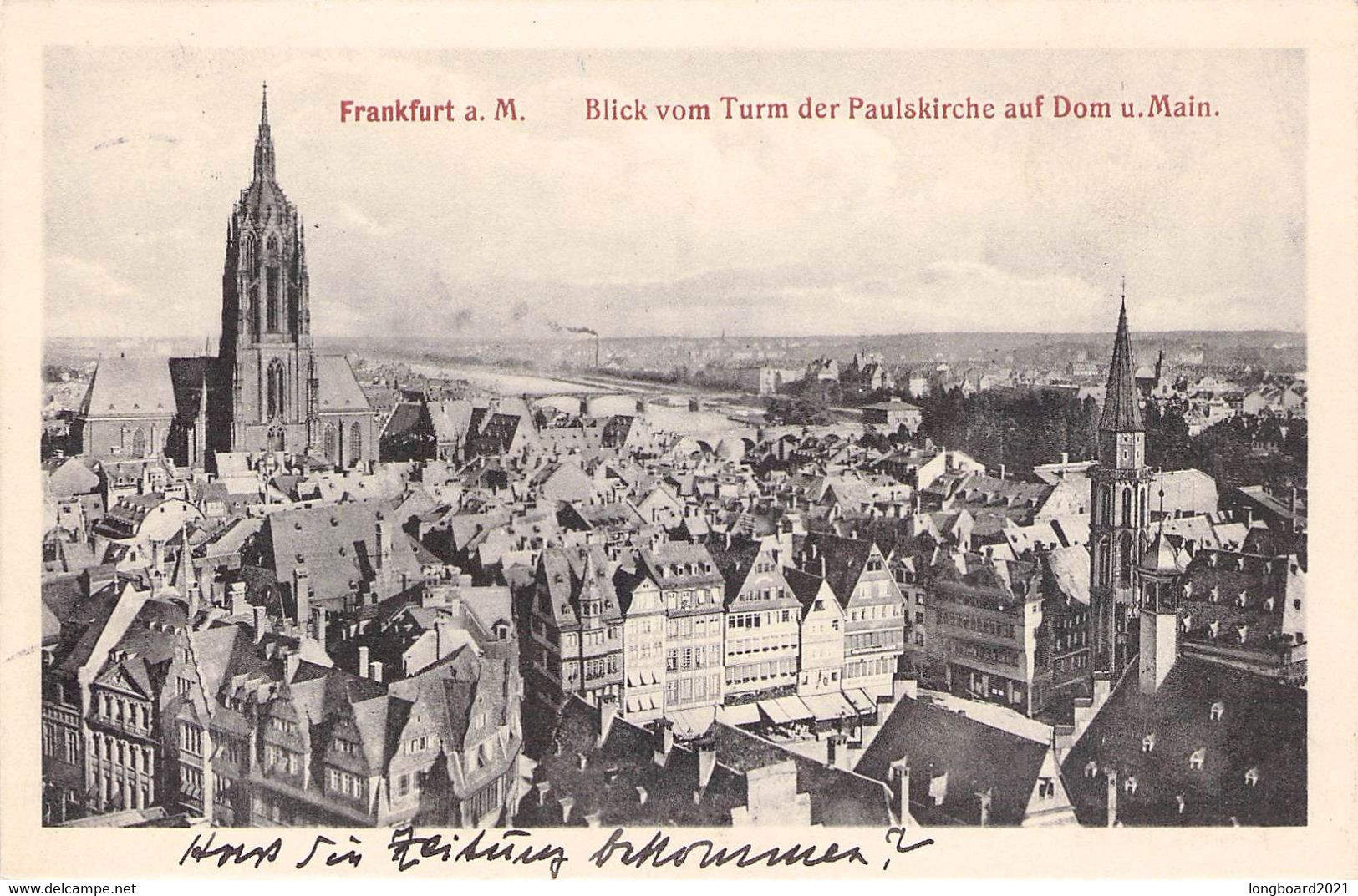 FRANKFURT - BLICK VOM TURM DER PAULSKIRCHE AUF DOM UND MAIN 1914 / P177 - Frankfurt A. Main