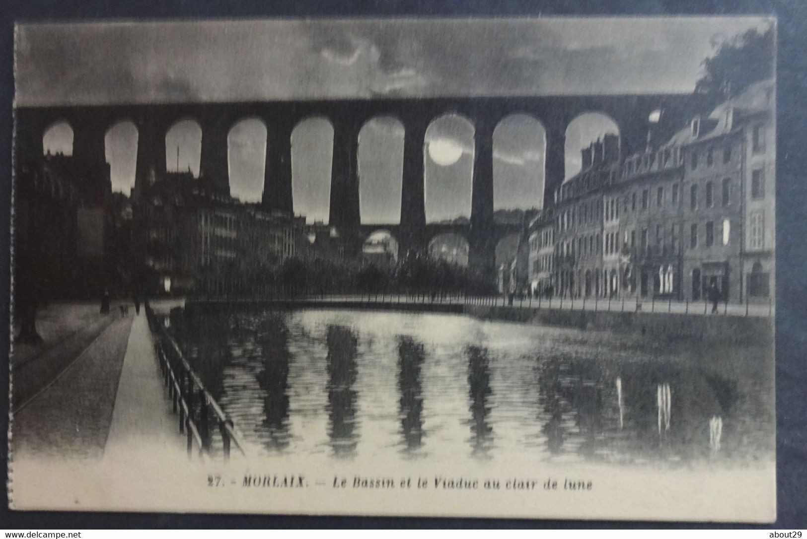 CPA 29 MORLAIX - Le Bassin Et  Le Viaduc Au Clair De Lune - Edit. Artaud 27 - Réf. J 226 - Morlaix