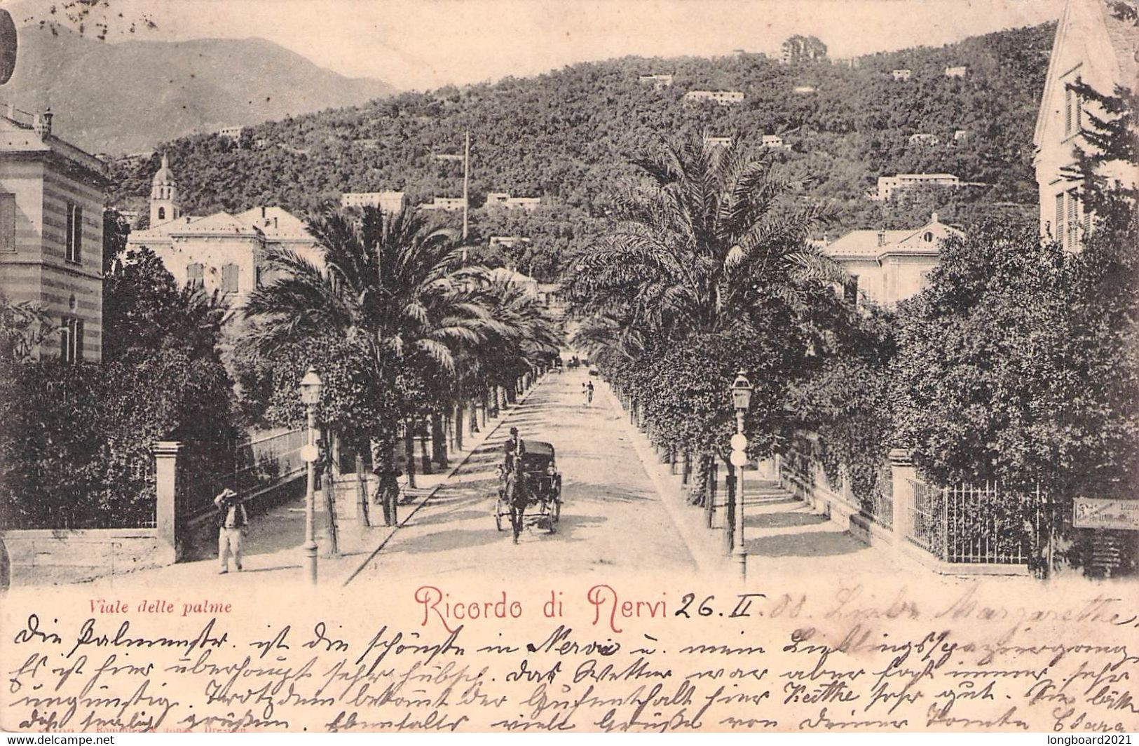 RICORDO DI NERVI - VIALE DELLE PALME - 1908 / P179 - Genova