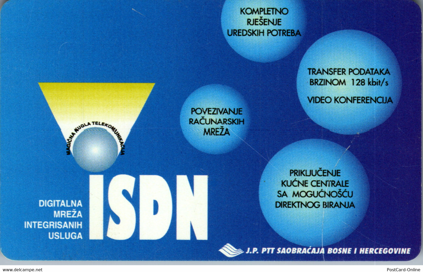 25055 - Bosnien Herzegovina - J.P. PTT Saobracaja , Motiv , ISDN - Bosnië