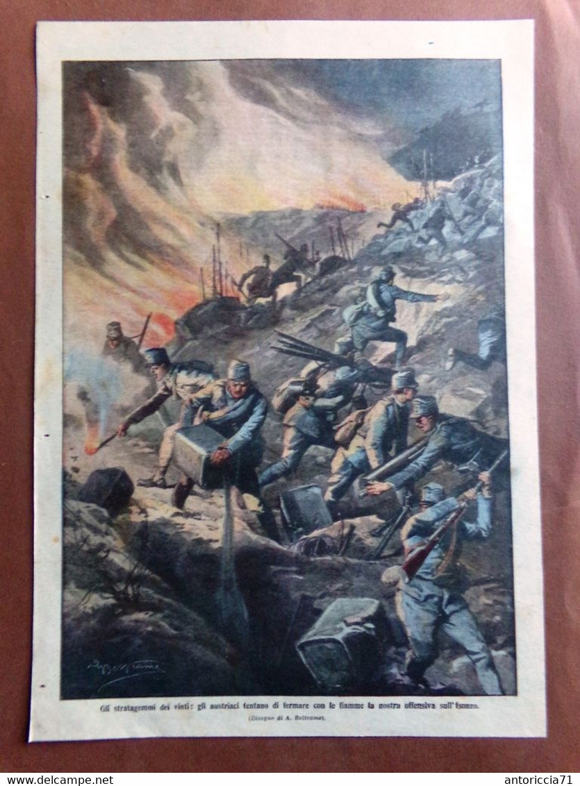 Retrocopertina Domenica Corriere Nr. 45 Del 1915 WW1 Offensiva Isonzo Austriaci - Guerra 1914-18