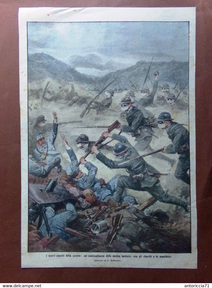 Retrocopertina Domenica Corriere Nr. 50 Del 1915 WW1 Contrattacco Delle Fanterie - War 1914-18