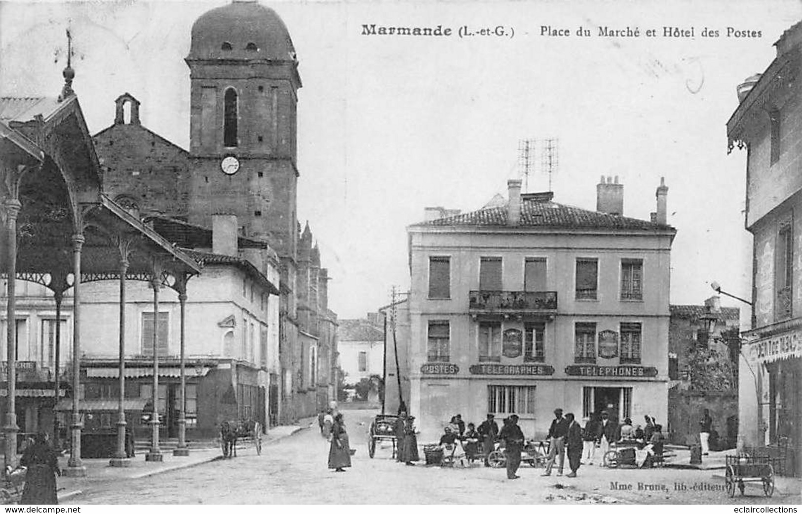 Marmande         47          Place Du Marché Et Hôtel Des Postes     (voir Scan) - Marmande