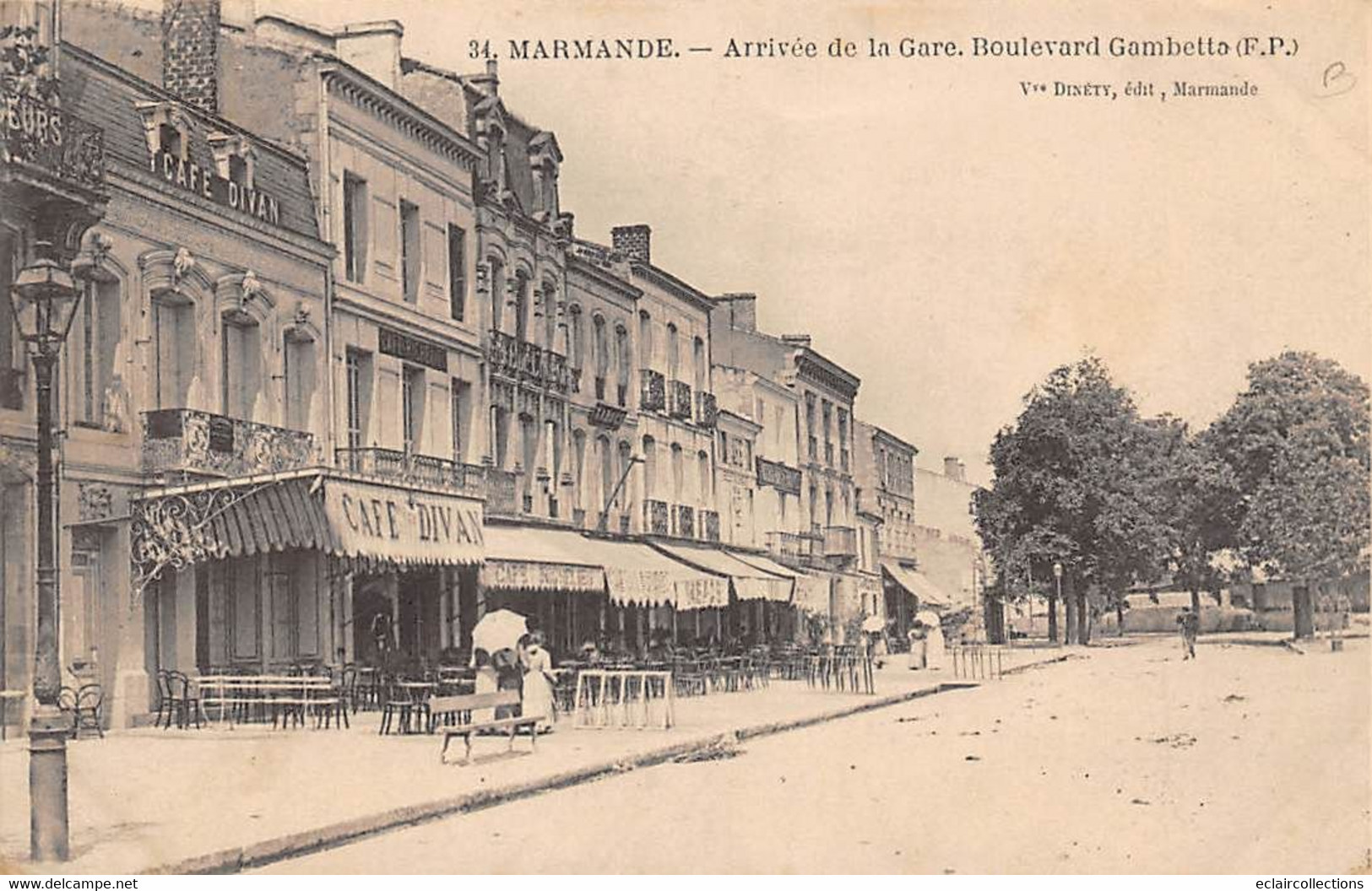 Marmande         47       Arrivée De La Gare  Café. Tabac  Boulevard Gambetta         (voir Scan) - Marmande