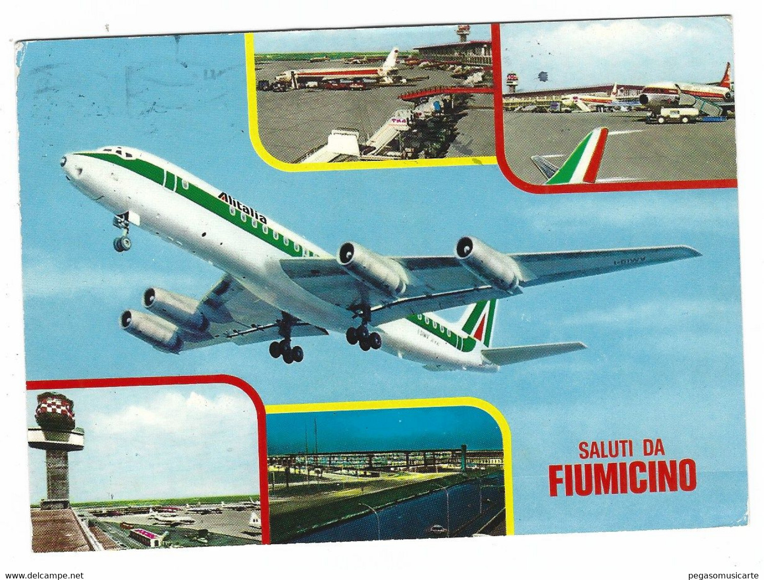 13944 CLC - SALUTI DA FIUMICINO ROMA - AEROPORTO INTERCONTINENTALE DI ROMA LEONARDO DA VINCI AEREO AVION ALITALIA 1979 - Fiumicino