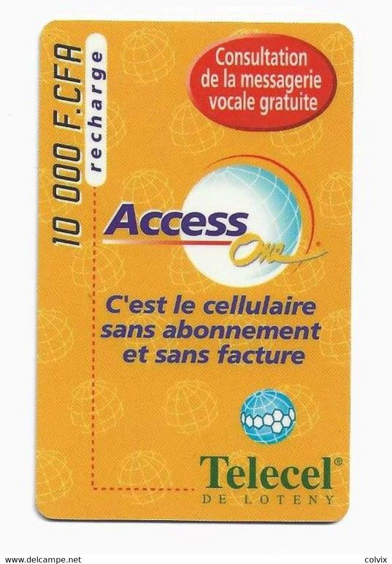 COTE D'IVOIRE RECHARGE TELECEL 10 000 FCFA DATE 31/12/2000 - Costa D'Avorio