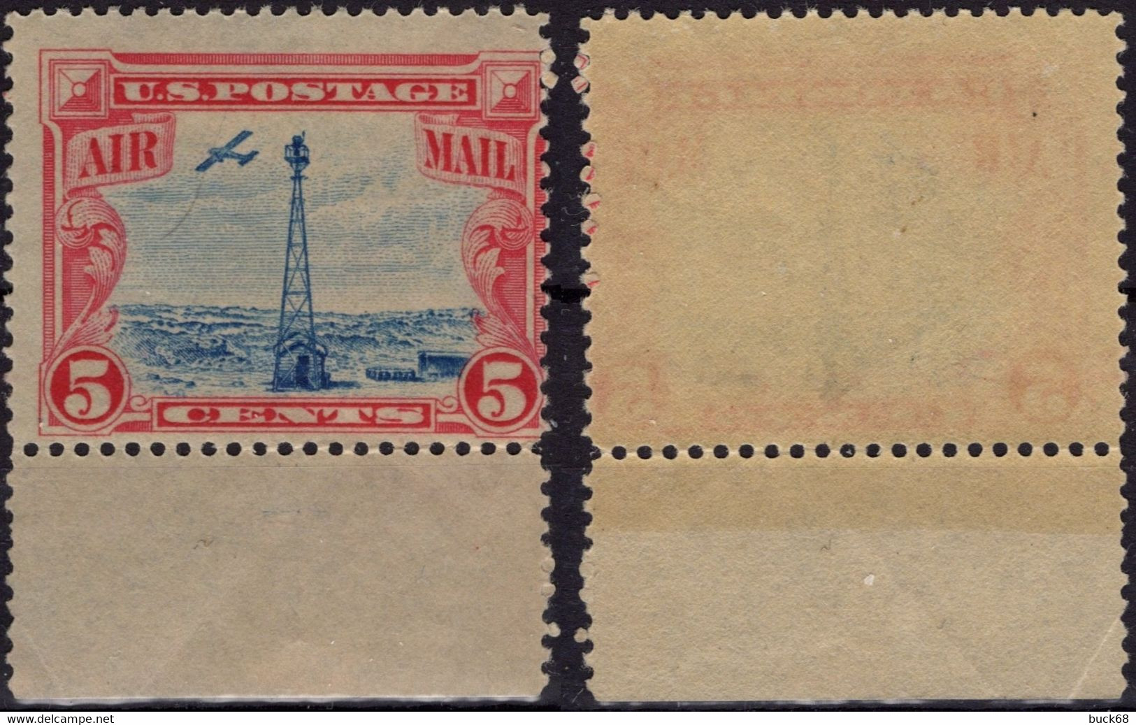 ETATS-UNIS USA Poste Aérienne Air Mail  11 ** MNH Pharelighthouse Colline Sherman Hill Marge Margin 1928 (CV 12 €) - 1b. 1918-1940 Unused