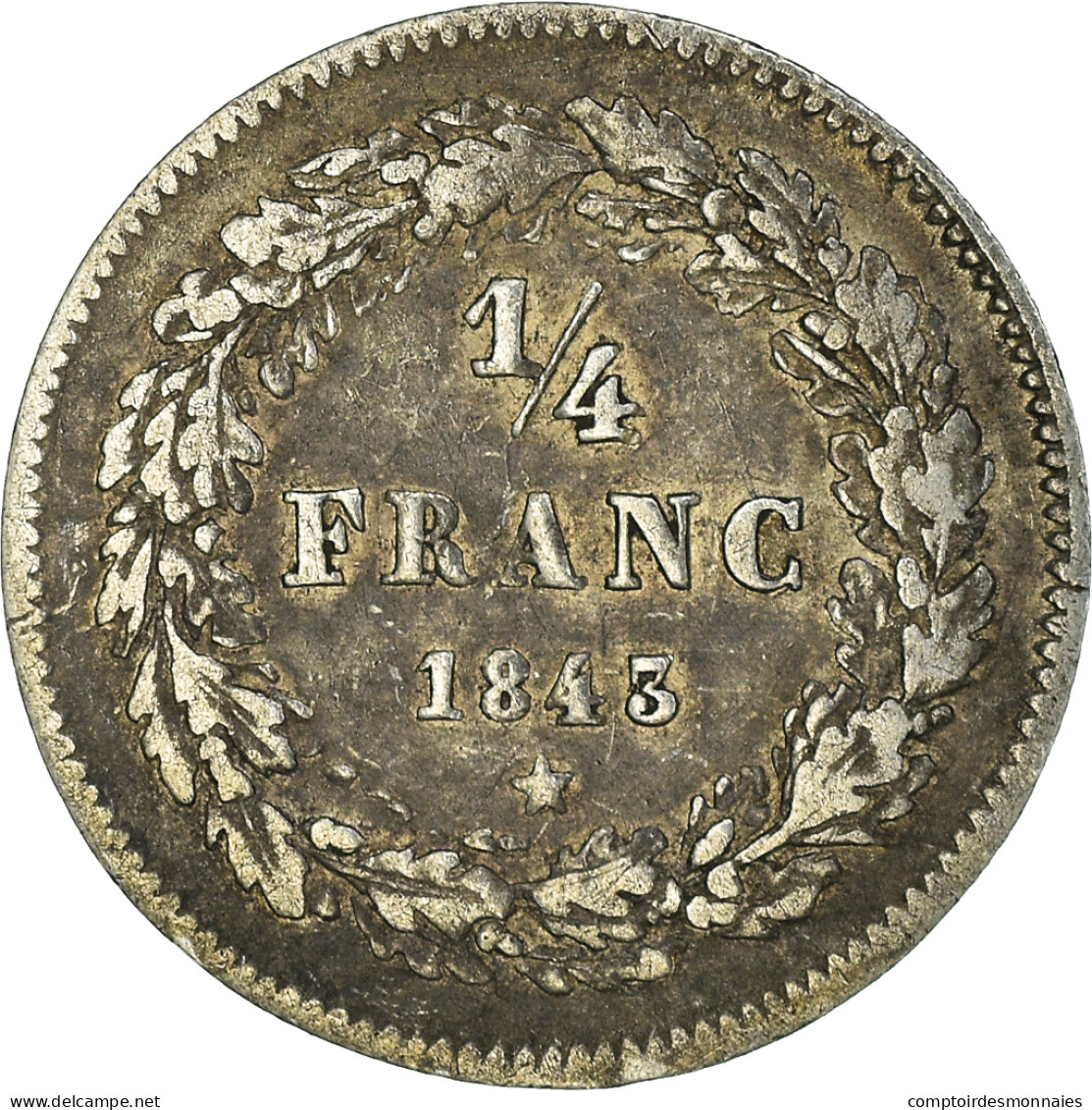 Monnaie, Belgique, Leopold I, 1/4 Franc, 1843, TB+, Argent, KM:8 - 1/4 Franc