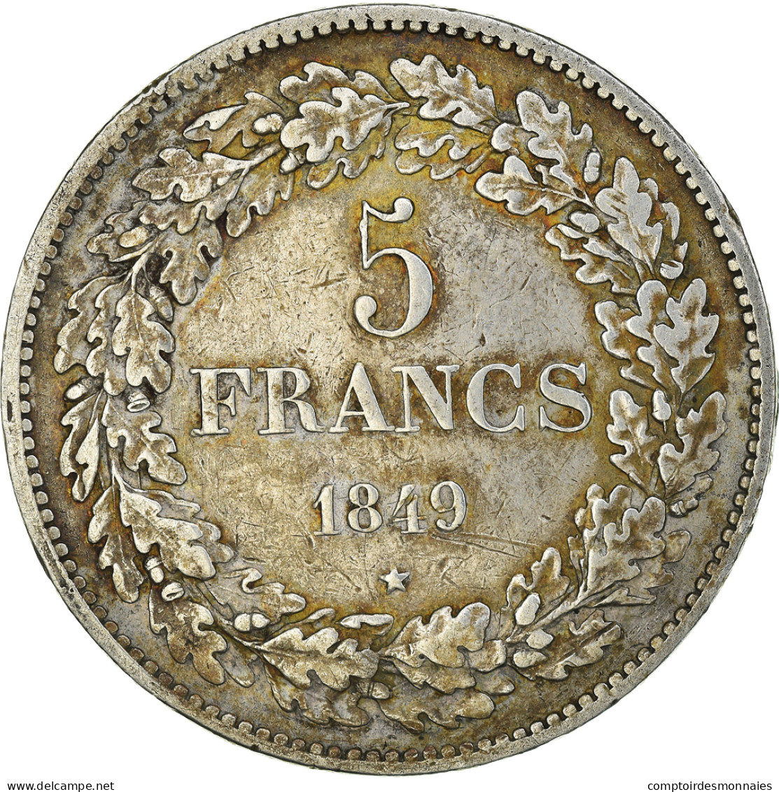 Monnaie, Belgique, Leopold I, 5 Francs, 5 Frank, 1849, TTB, Argent, KM:3.2 - 5 Francs