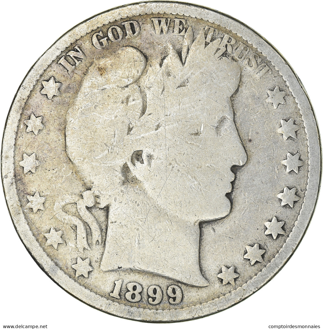 Monnaie, États-Unis, Half Dollar, 1899, Philadelphie, B+, Argent, KM:116 - 1892-1915: Barber