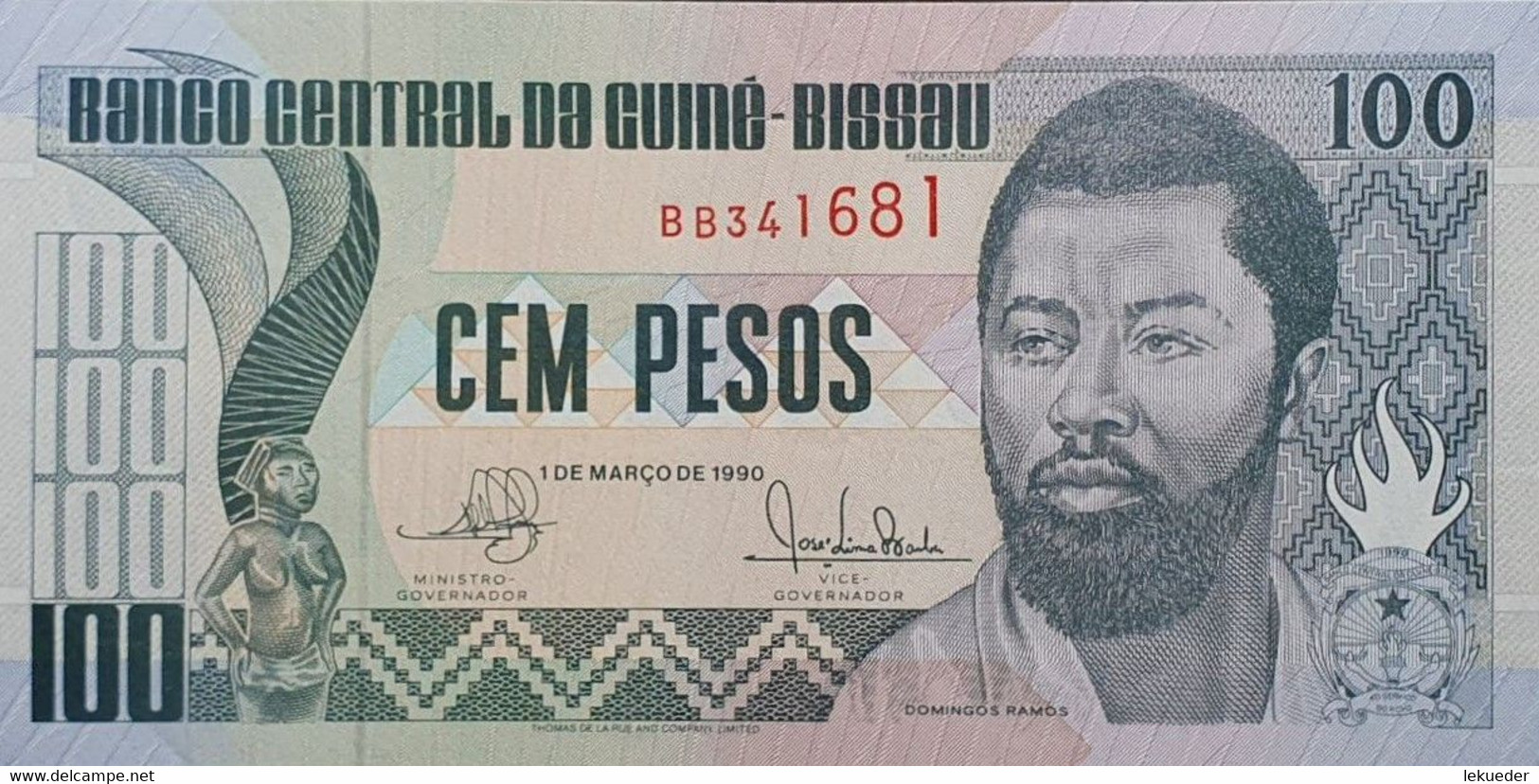Banknotes UNC - SC Billete Banco GUINEA-BISSAU - 100 Pesos, 1990 Sin Cursar - Guinea-Bissau