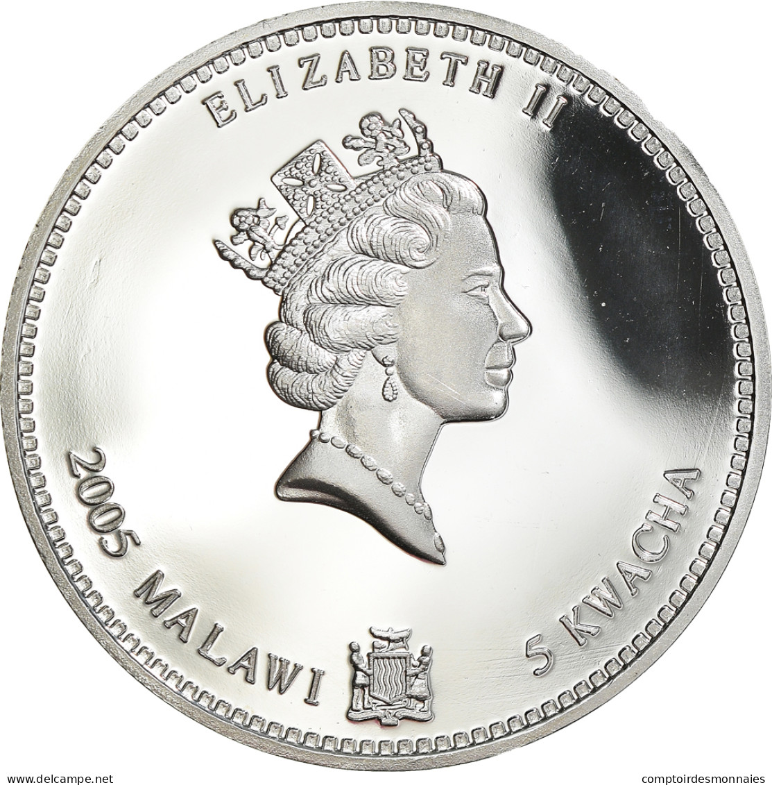 Monnaie, Malawi, 5 Kwacha, 2005, Boeuf / Ox, FDC, Silver Plated Copper-nickel - Malawi