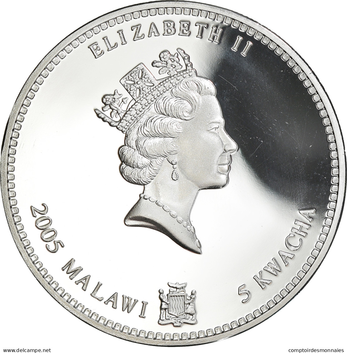 Monnaie, Malawi, 5 Kwacha, 2005, Chèvre / Goat, FDC, Silver Plated - Malawi