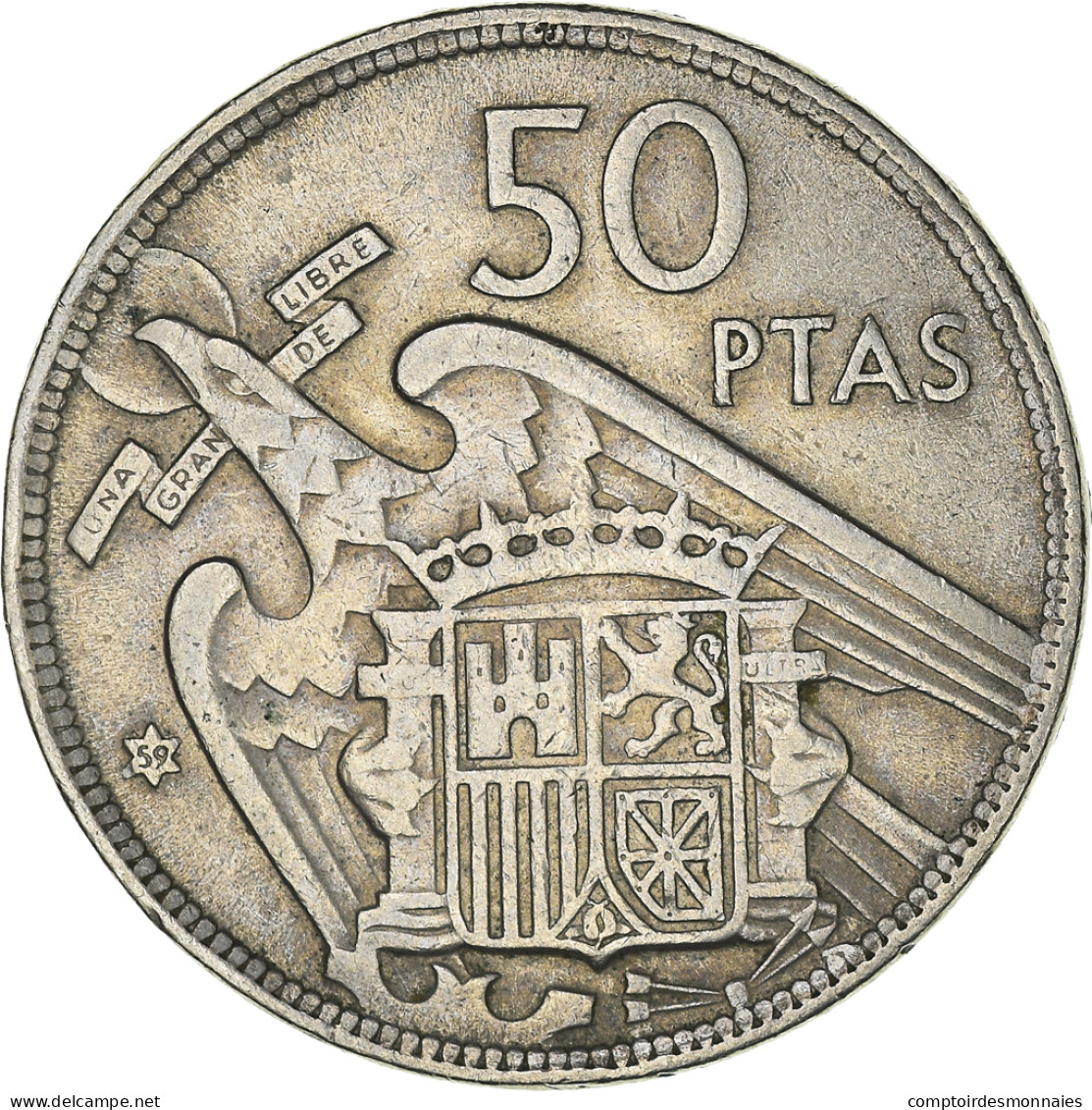 Monnaie, Espagne, Caudillo And Regent, 50 Pesetas, 1957, TB+, Cupro-nickel - 50 Pesetas