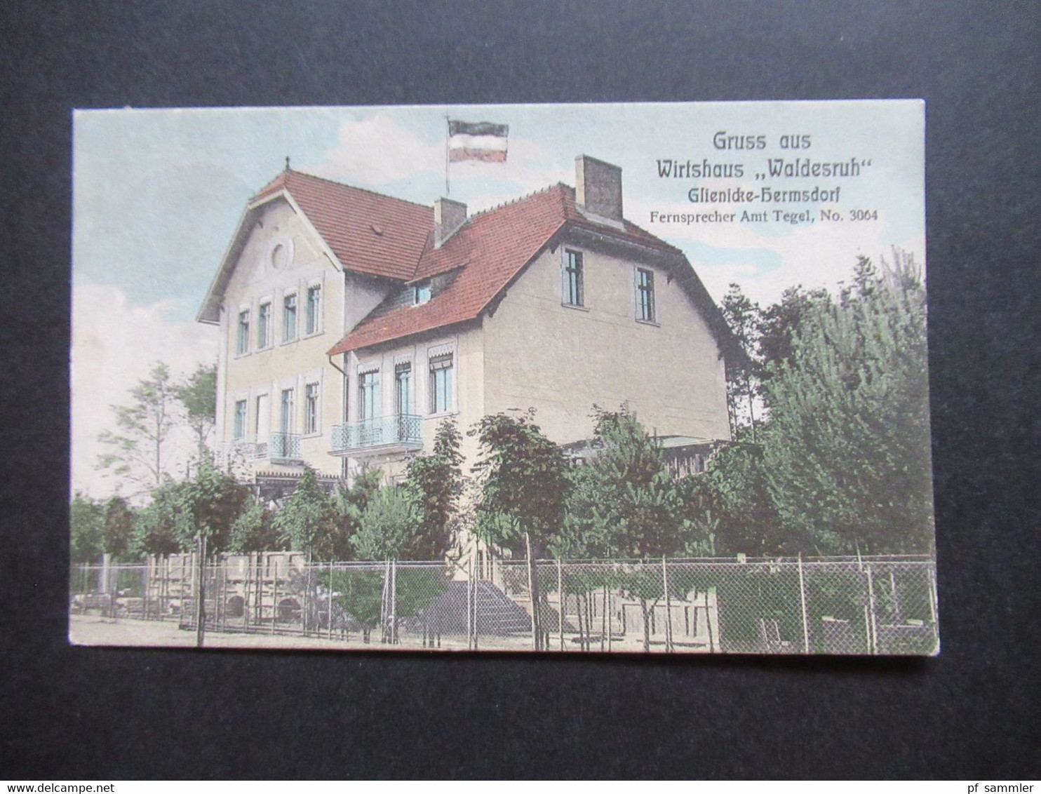 DR 1909 Seltenere AK Gruss Aus Wirtshaus Waldesruh Glienicke Hermsdorf Stempel Hermsdorf Bei Berlin - Hotel's & Restaurants