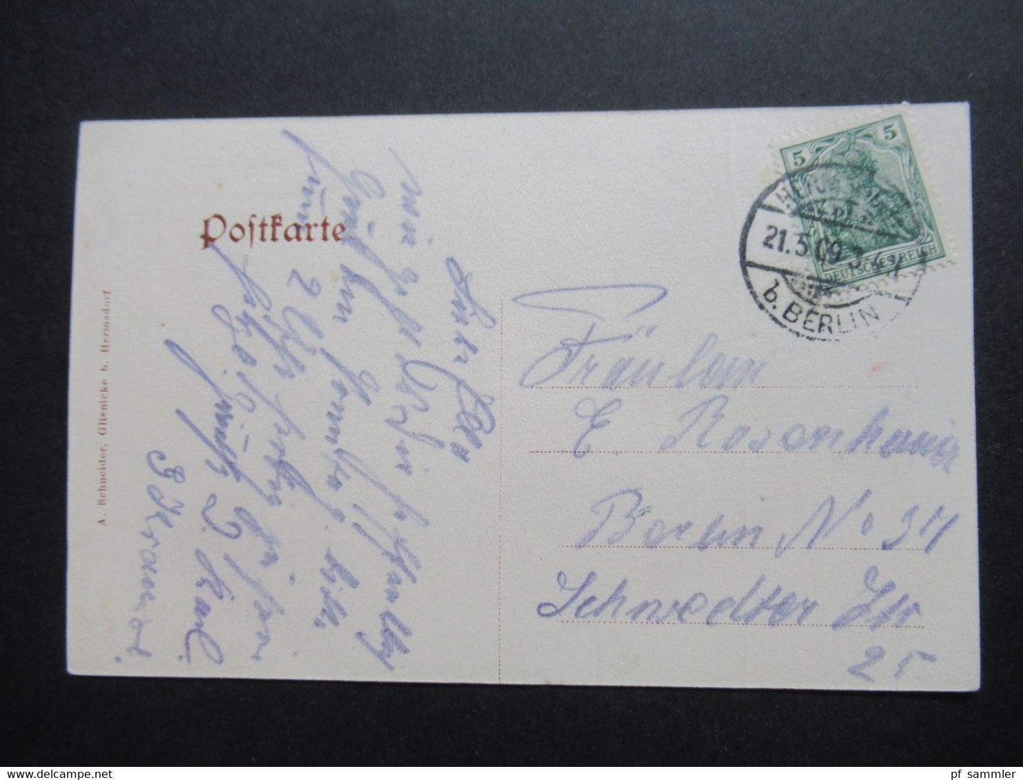 DR 1909 Seltenere AK Gruss Aus Wirtshaus Waldesruh Glienicke Hermsdorf Stempel Hermsdorf Bei Berlin - Hotel's & Restaurants