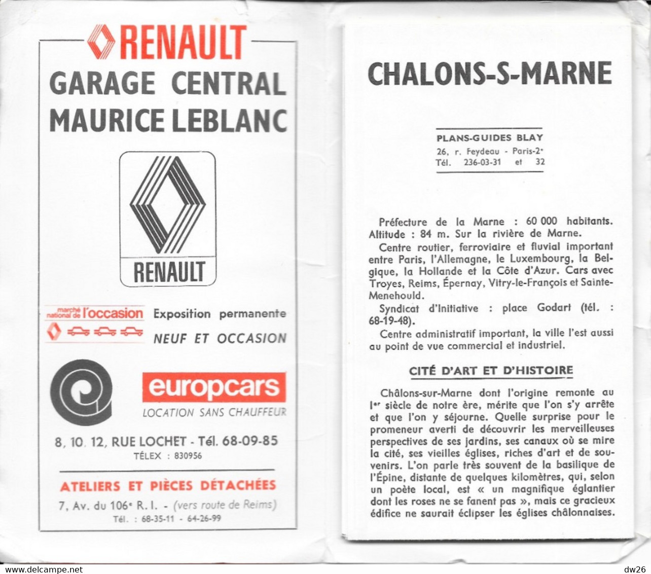 Plan Guide Blay: Châlons Sur Marne, Saint-Memmie - Renseignements Divers, Répertoire Des Rues - Other & Unclassified