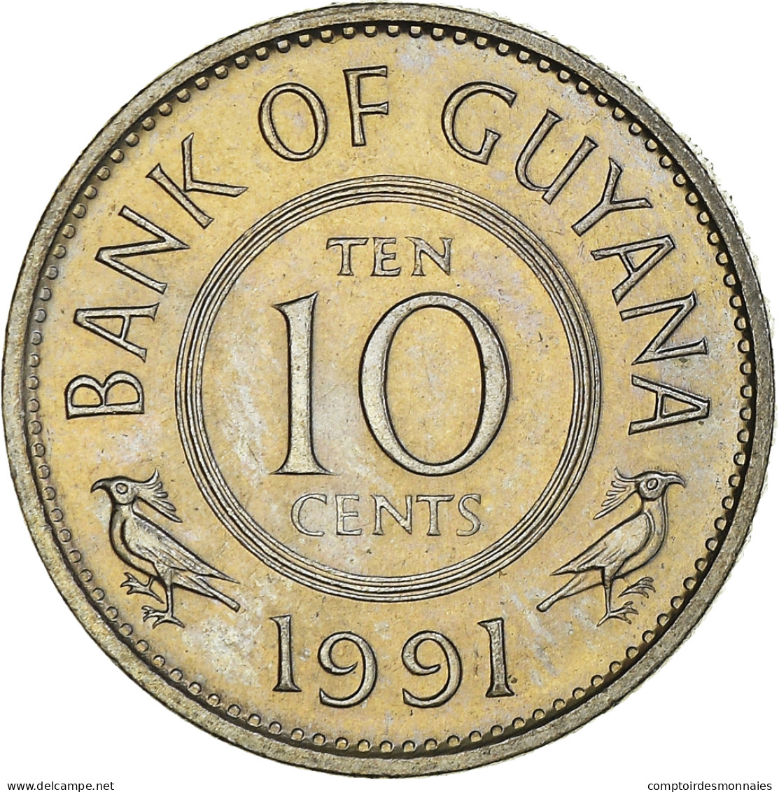 Monnaie, Guyana, 10 Cents, 1991, SPL+, Cupro-nickel, KM:33 - Guyana