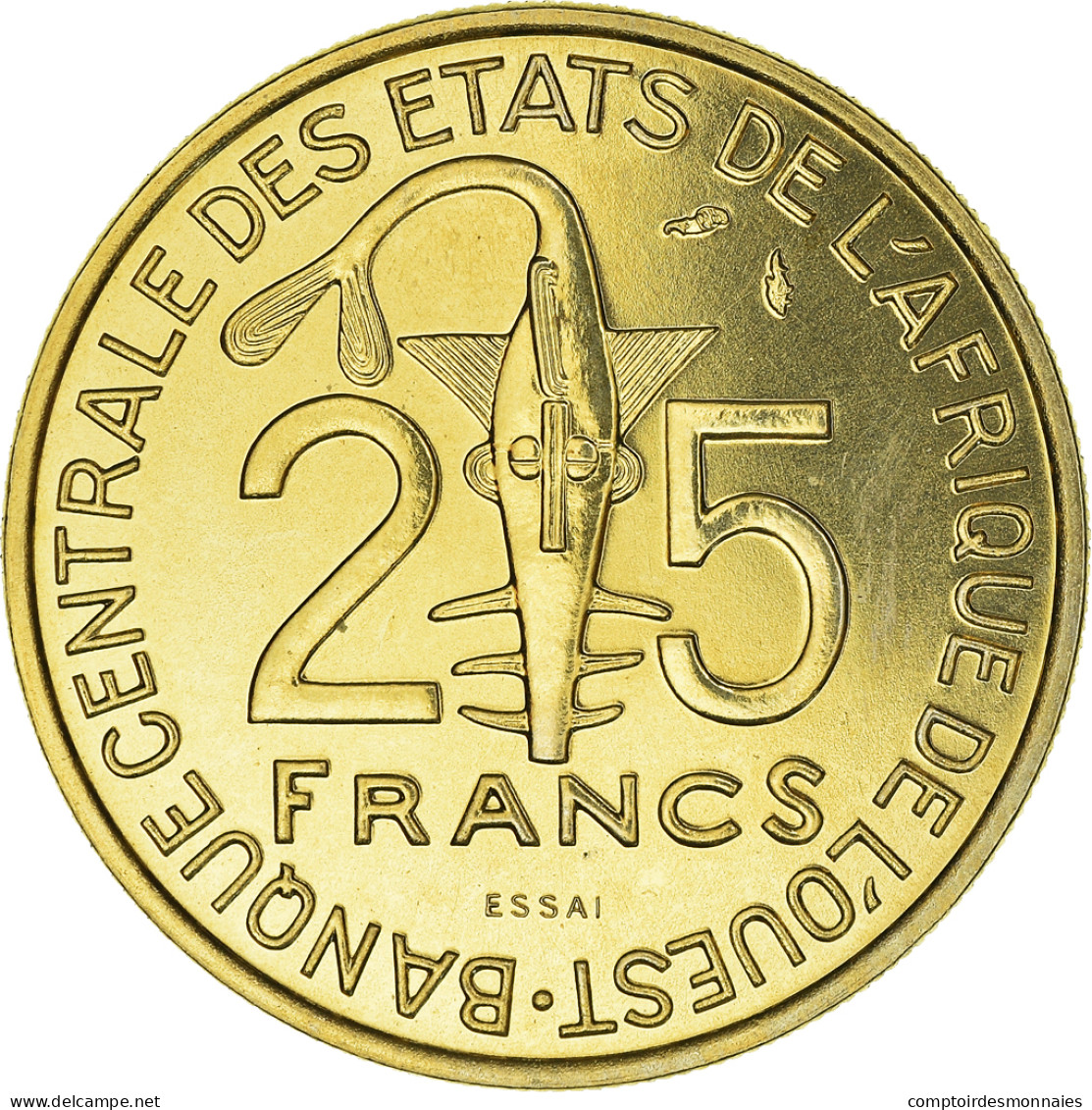 Monnaie, West African States, 25 Francs, 1980, Paris, ESSAI, FDC - Côte-d'Ivoire