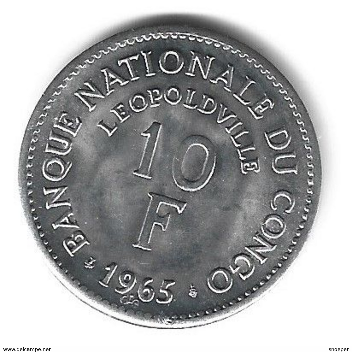 *congo Democratic Republic 10 Francs 1965  Km 1  Unc - Congo (República Democrática 1964-70)