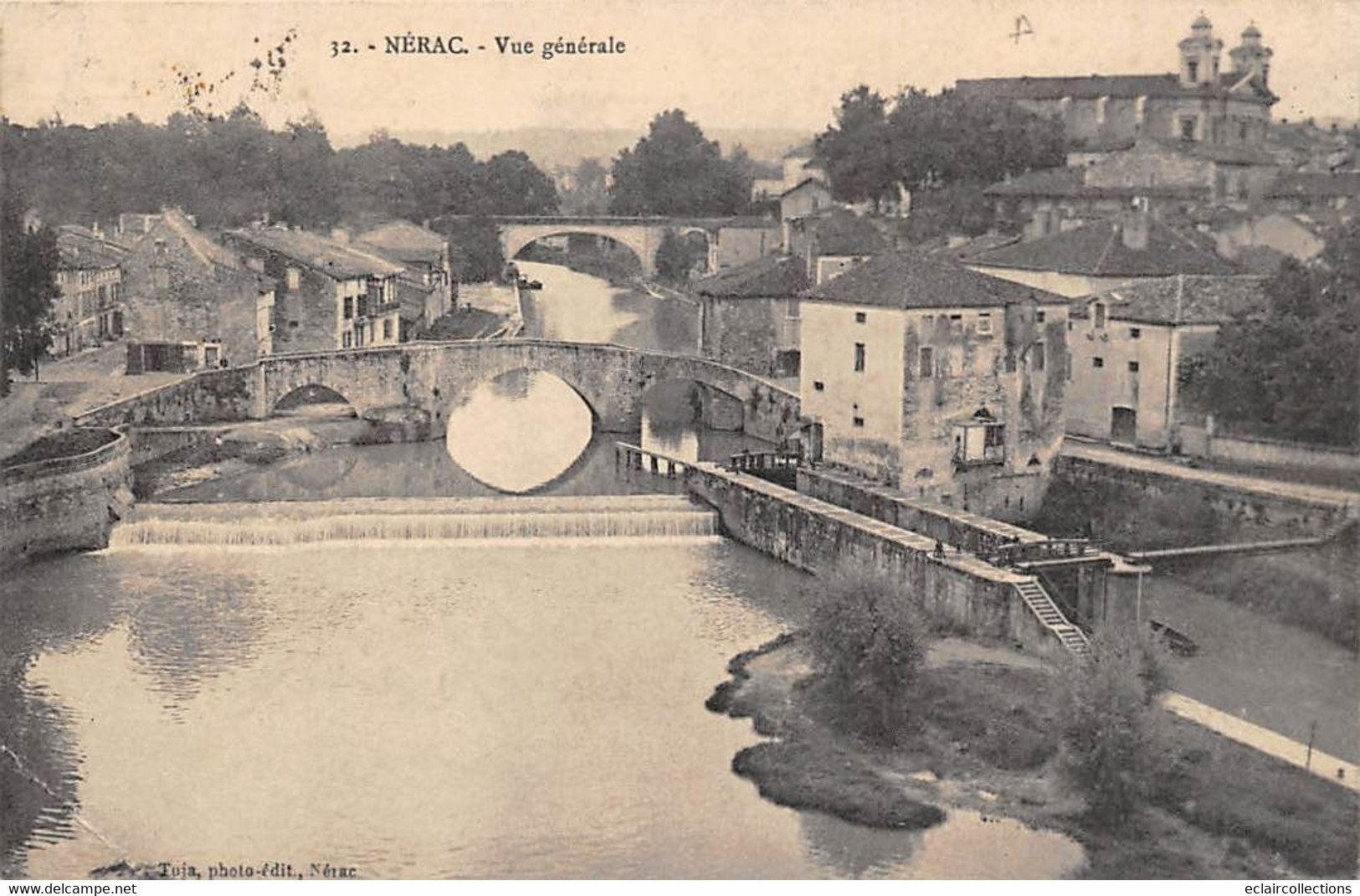 Nérac        47       Vue Générale. Rivière Et Ponts     (voir Scan) - Nerac
