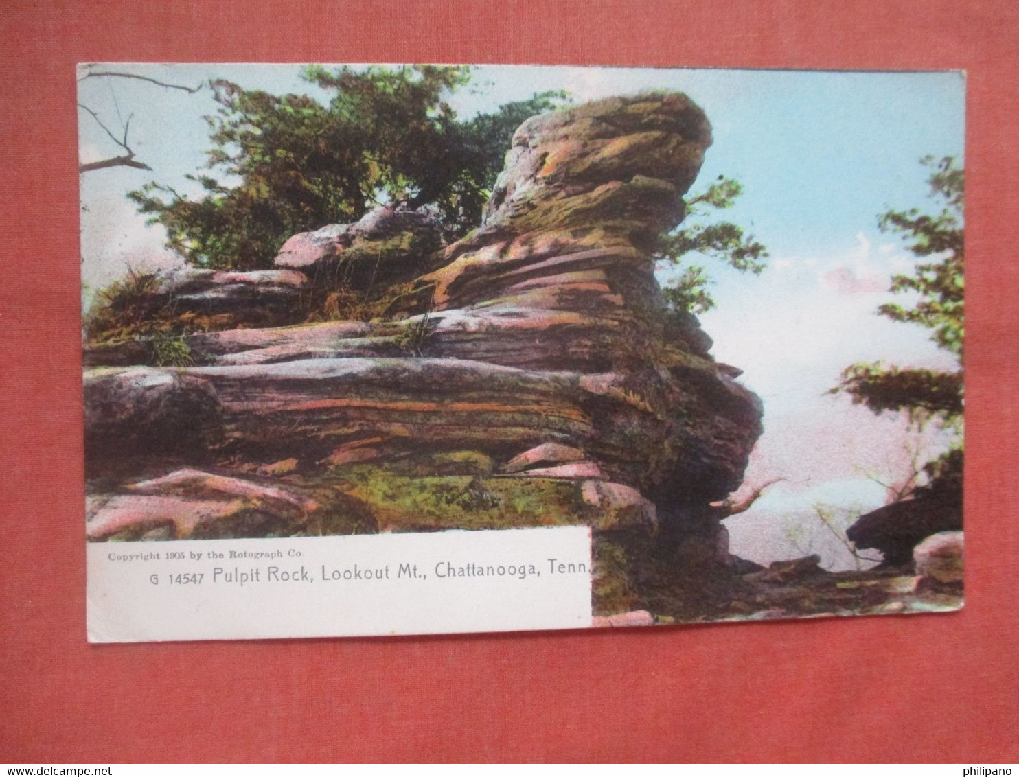 Rotograph. Pulpit Rock.     Lookout Mountain.   Chattanooga  Tennessee > Chattanooga     Ref  5384 - Chattanooga