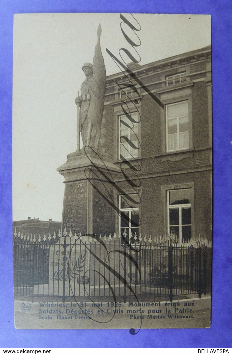 Wihéries. 31 Mai 1925 - Monument Soldats ,déportés Et Civils - Dour