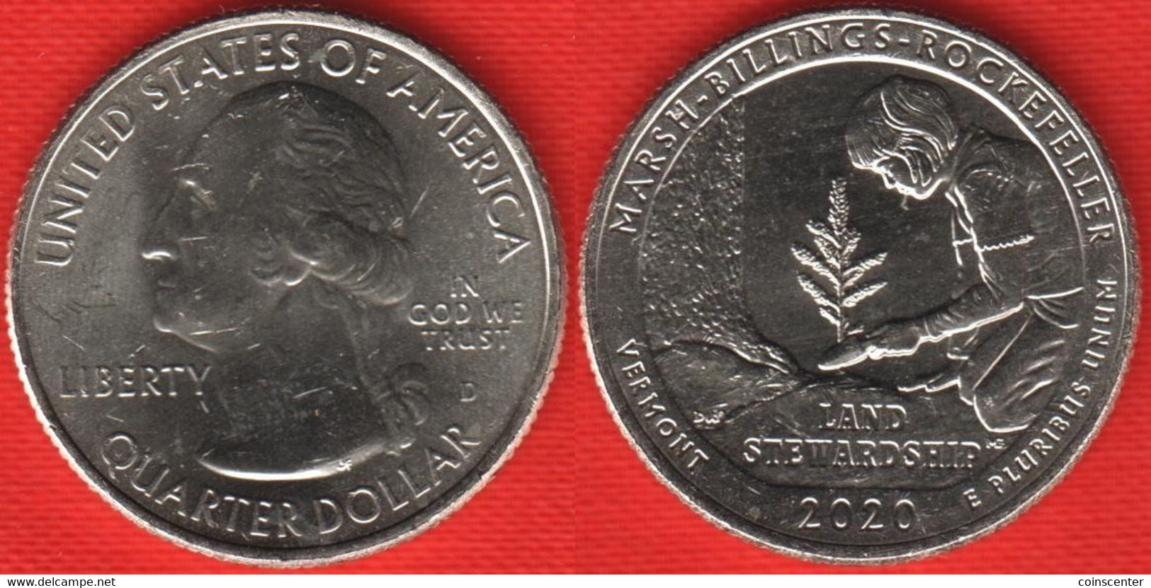 USA Quarter (1/4 Dollar) 2020 D Mint "Marsh-Billings-Rockefeller, Vermont" UNC - 2010-...: National Parks