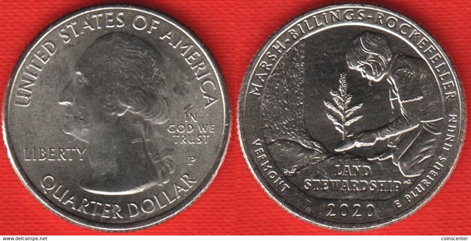 USA Quarter (1/4 Dollar) 2020 P Mint "Marsh-Billings-Rockefeller, Vermont" UNC - 2010-...: National Parks