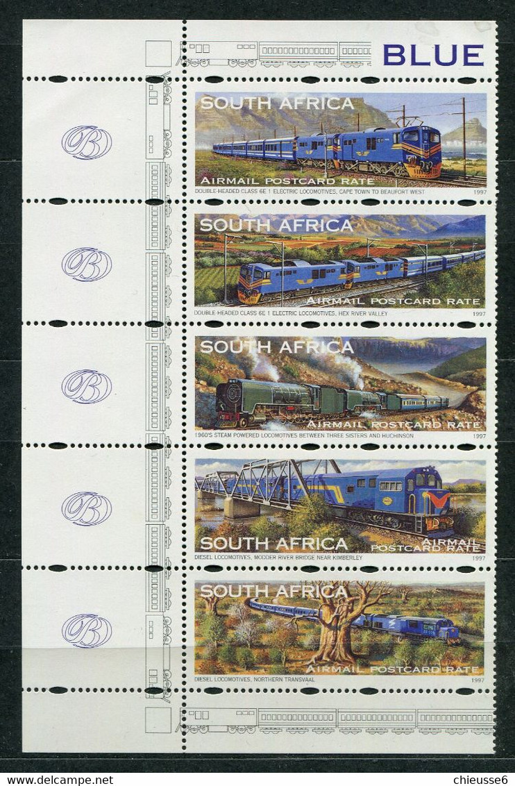 Afrique Du Sud  ** PA N° 12 à 16 - Train Bleu - - Posta Aerea