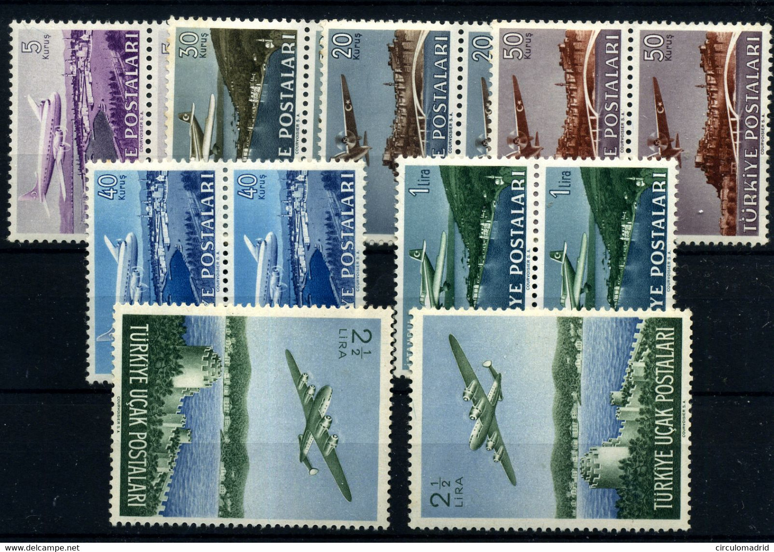 Turquía (aéros) Nº 12/18. Año 1949-50 - Airmail