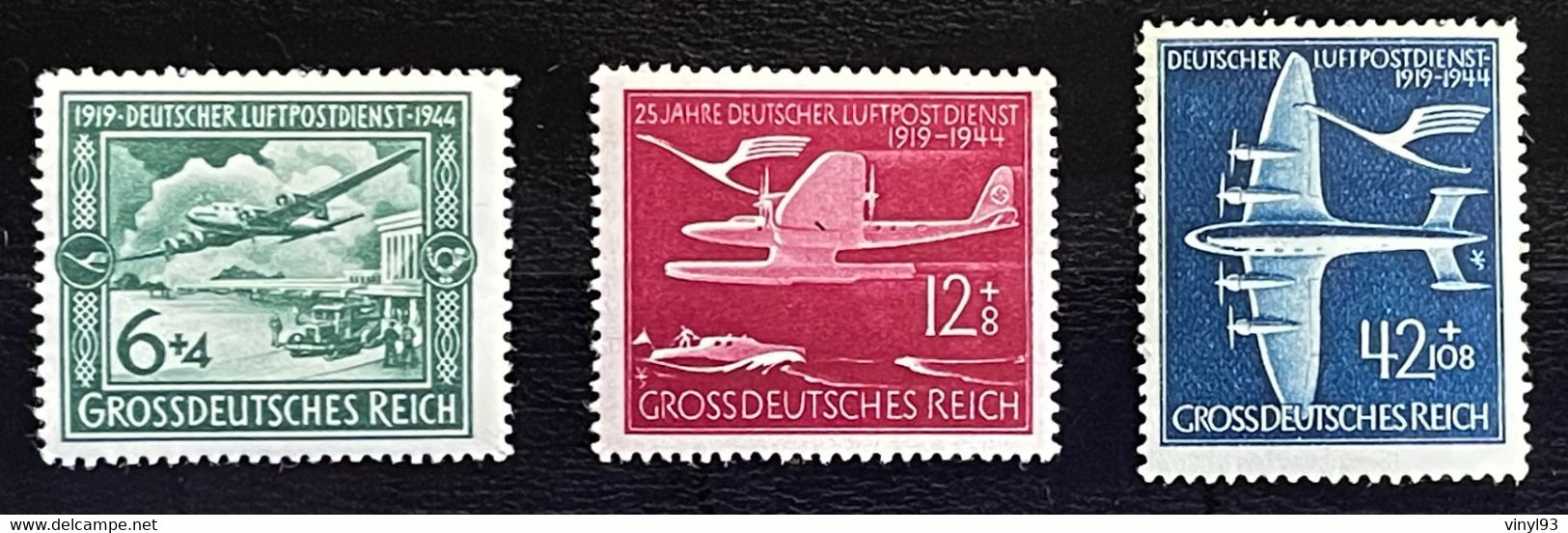 1944 - Deutsches Reich - Série Des 3 Timbres Neufs** MI N° 866 à 868 - Thème Aviation - Unused Stamps