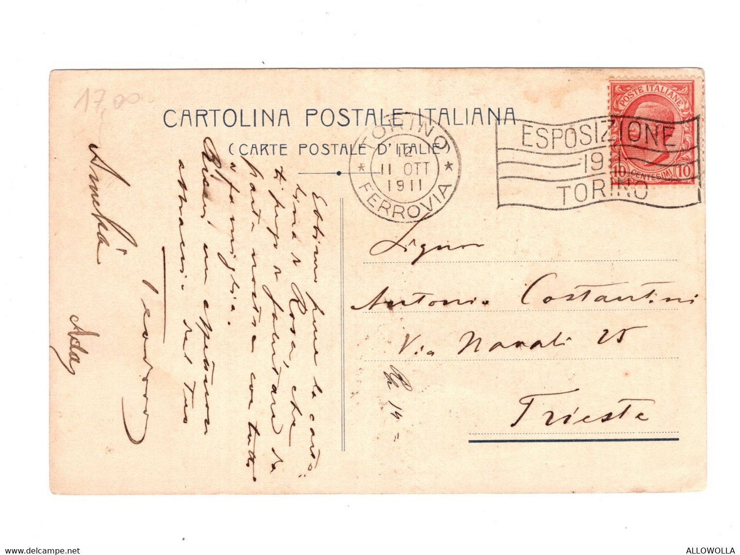 14919 " GRAND HOTEL DE TURIN ET TROMBETTA-TURIN " -CART. POST. SPED.1911 - Bar, Alberghi & Ristoranti